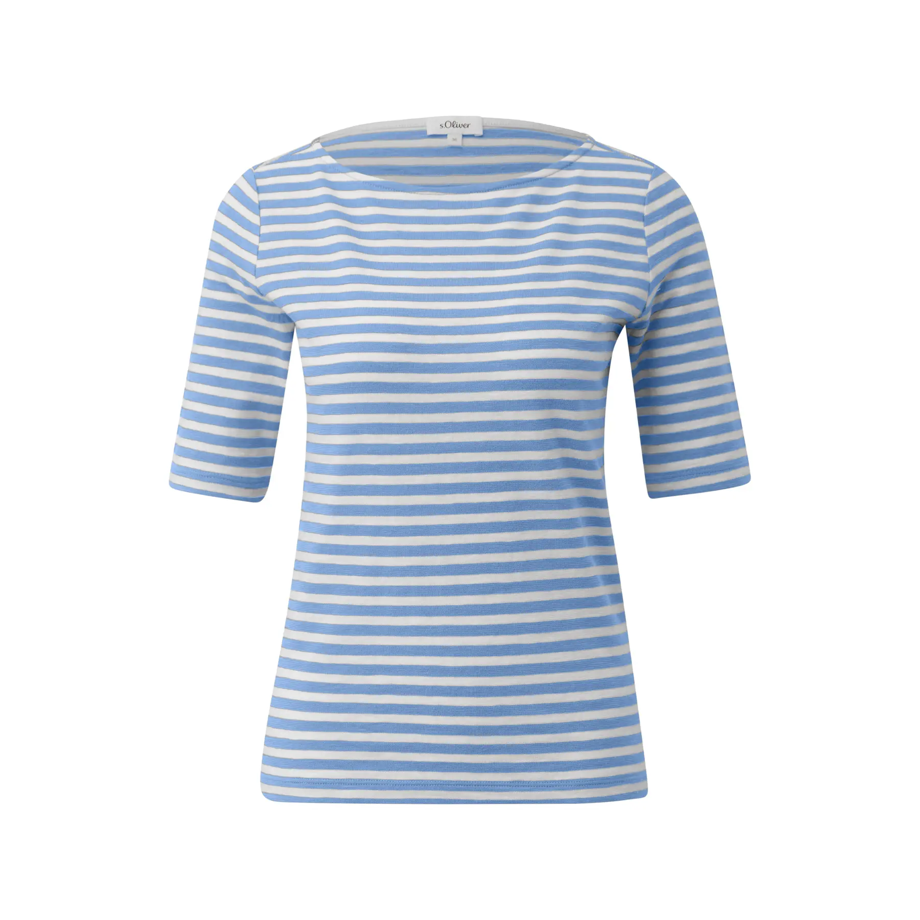 Gestreifter Slim-Fit T-Shirt aus Flammengarn für Damen s.Oliver