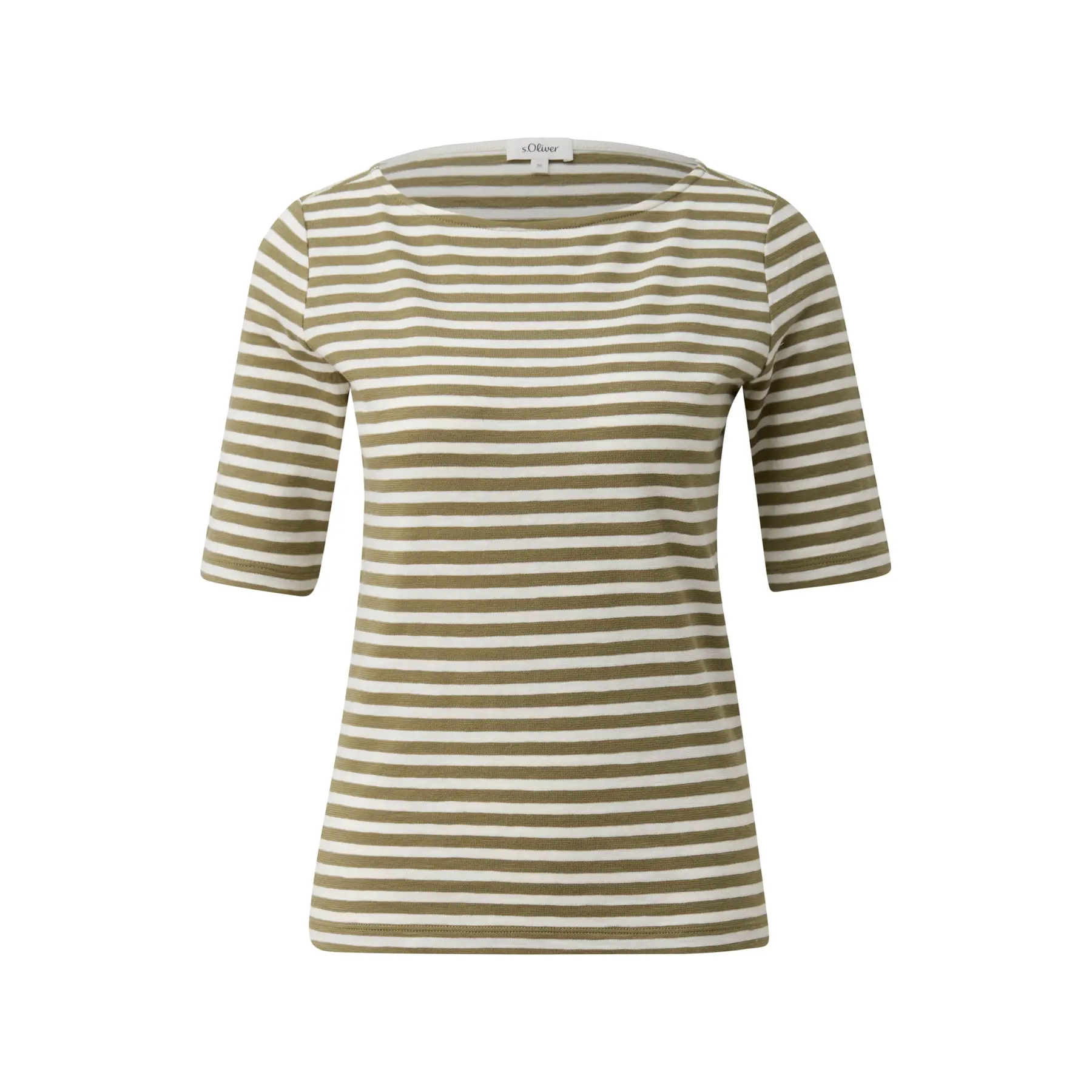 Gestreifter Slim-Fit T-Shirt aus Flammengarn für Damen s.Oliver