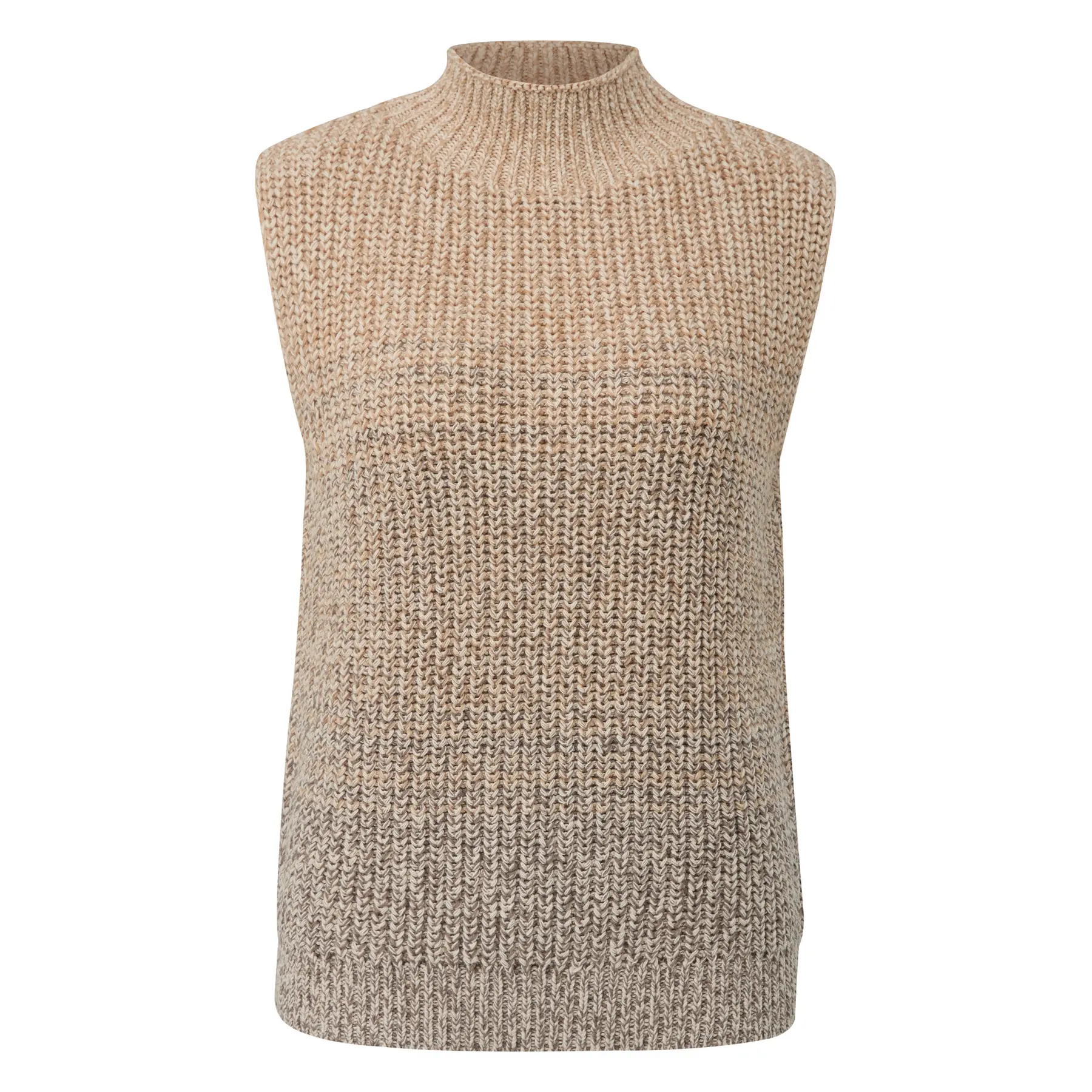 Ärmelloser Grobstrickpulli mit Stehkragen für Damen s.Oliver
