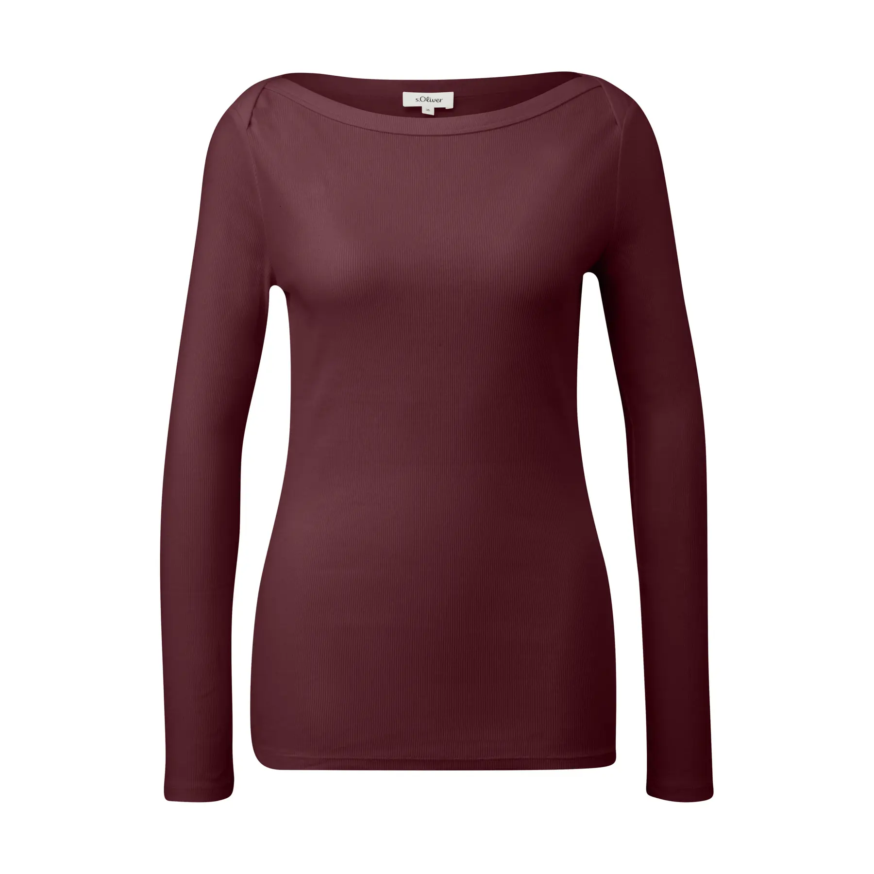 T-shirt a maniche lunghe con scollo a barca donna