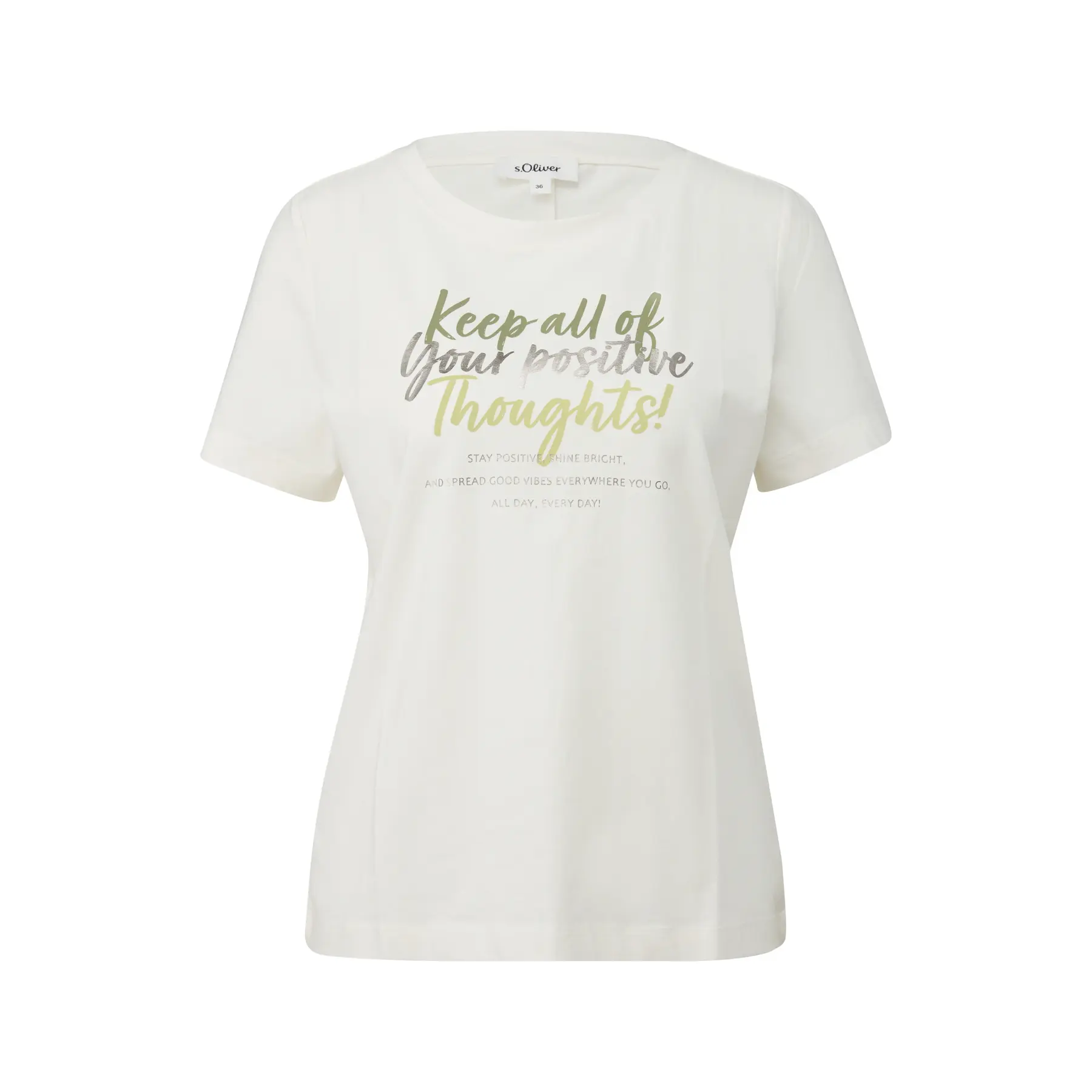 T-Shirt aus weichem Baumwollmix mit Artwork und Rundhalsausschnitt Damen s.Oliver