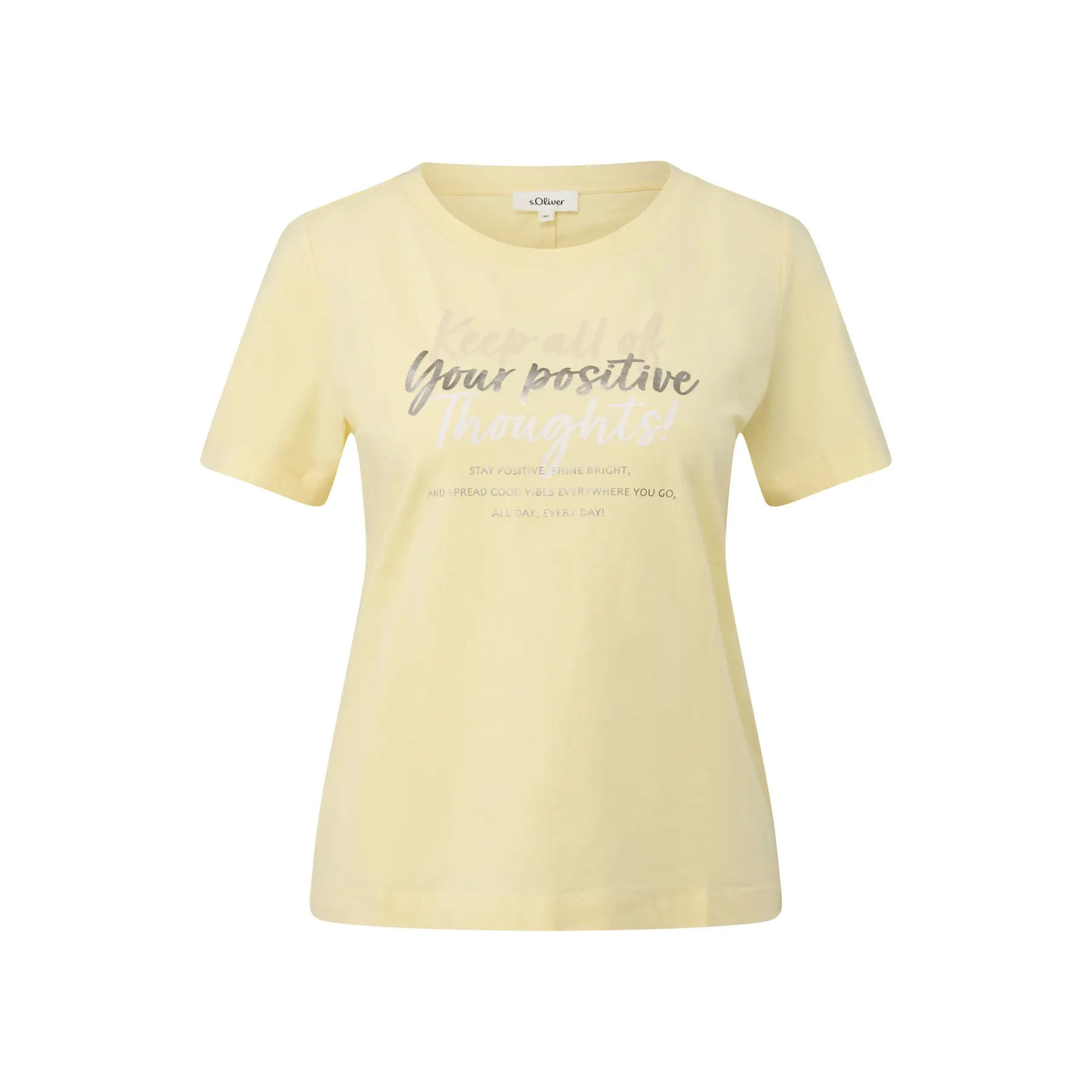 T-Shirt aus weichem Baumwollmix mit Artwork und Rundhalsausschnitt Damen s.Oliver