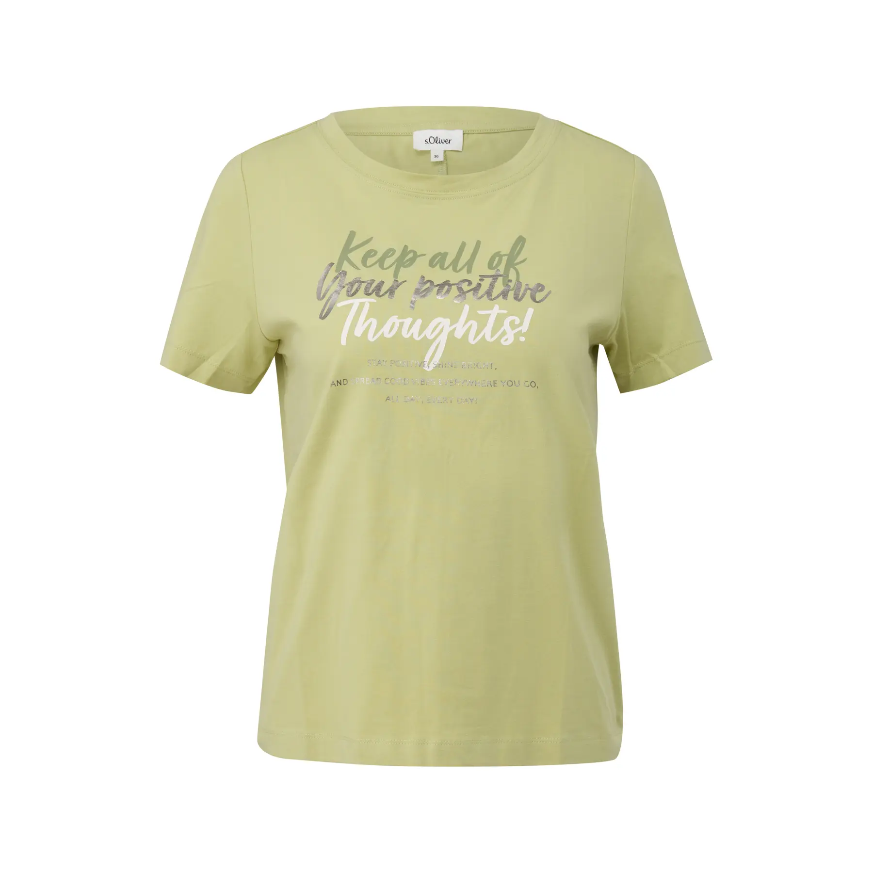 T-Shirt aus weichem Baumwollmix mit Artwork und Rundhalsausschnitt Damen s.Oliver
