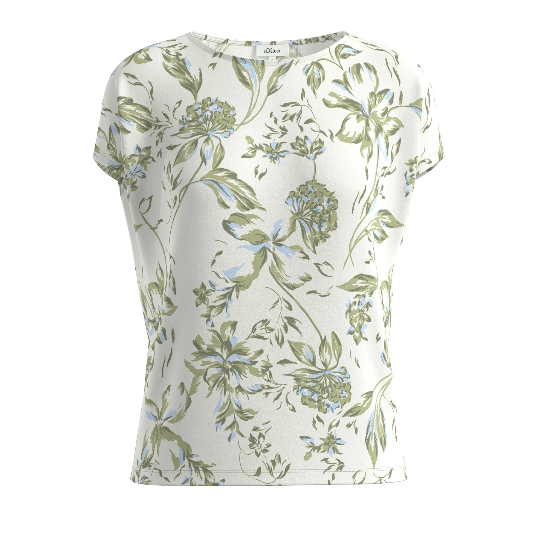 Damen T-Shirt aus weichem Viskose-Mix mit Allover-Druck s.Oliver