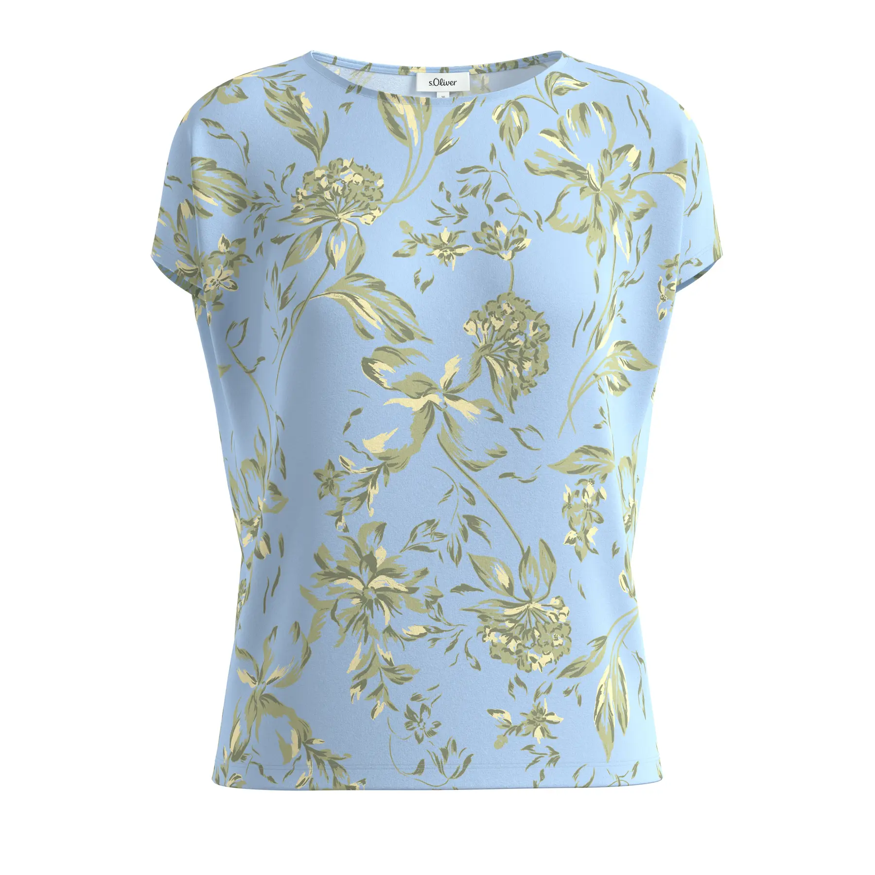 Damen T-Shirt aus weichem Viskose-Mix mit Allover-Druck s.Oliver