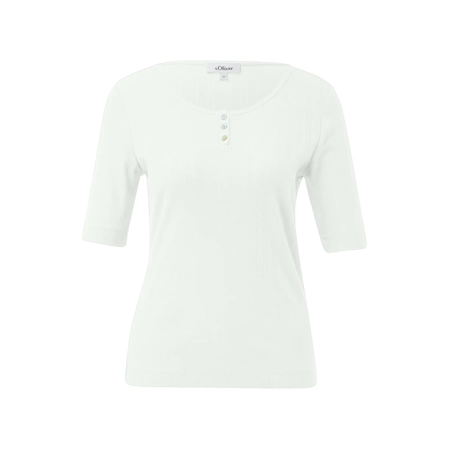 Damen T-Shirt aus weichem Baumwolljersey mit Knopfleiste s.Oliver
