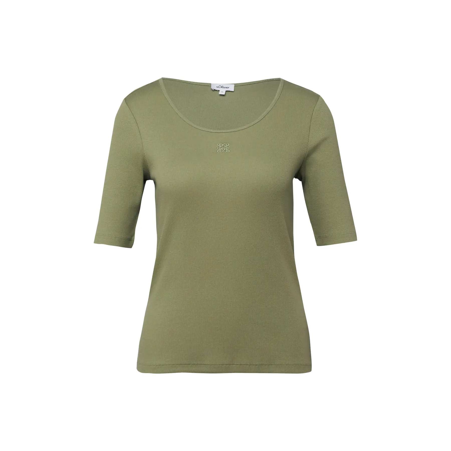 Gestreiftes T-Shirt aus weichem Baumwollmischgewebe mit Damen-Artwork s.Oliver
