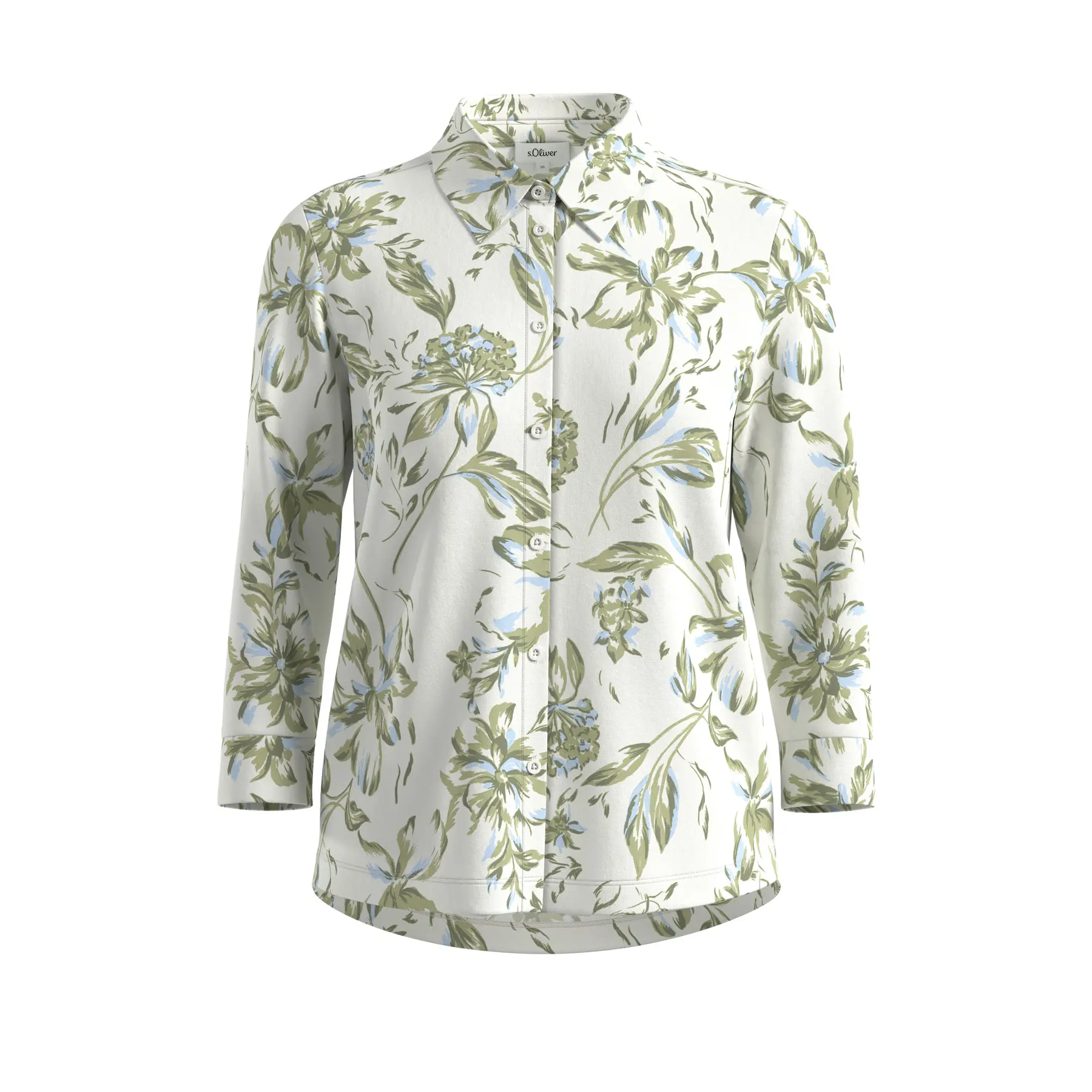 Druckshirt aus Jersey mit 3/4-Ärmeln und Allover-Print für Damen s.Oliver