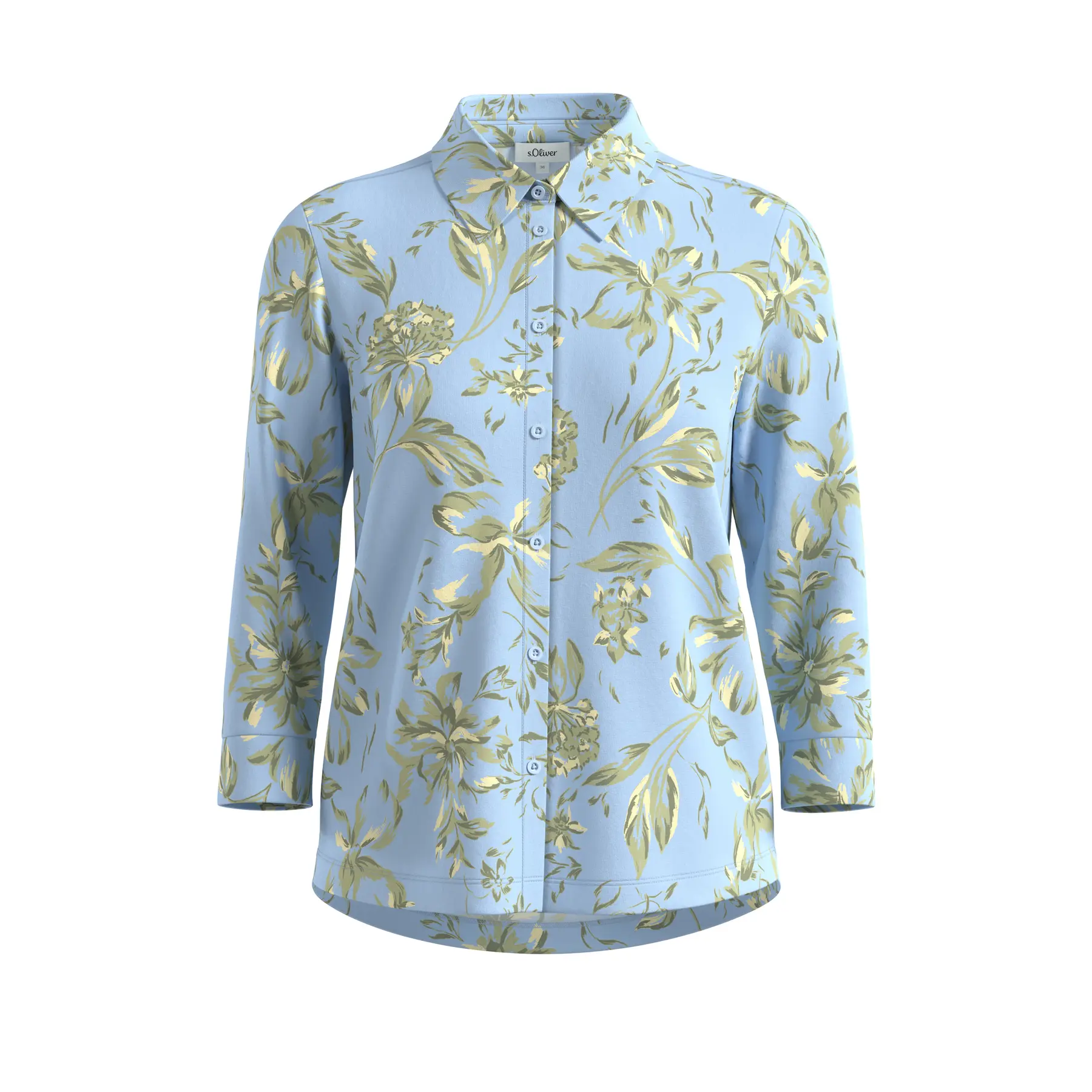 Druckshirt aus Jersey mit 3/4-Ärmeln und Allover-Print für Damen s.Oliver