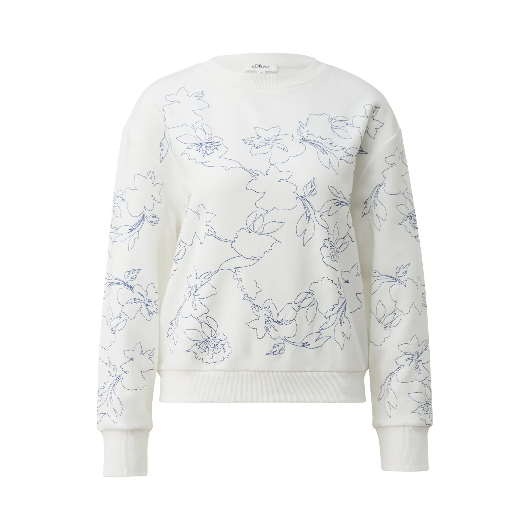 Blumen Sweatshirt lässiger Schnitt aus Baumwollmix Damen s.Oliver
