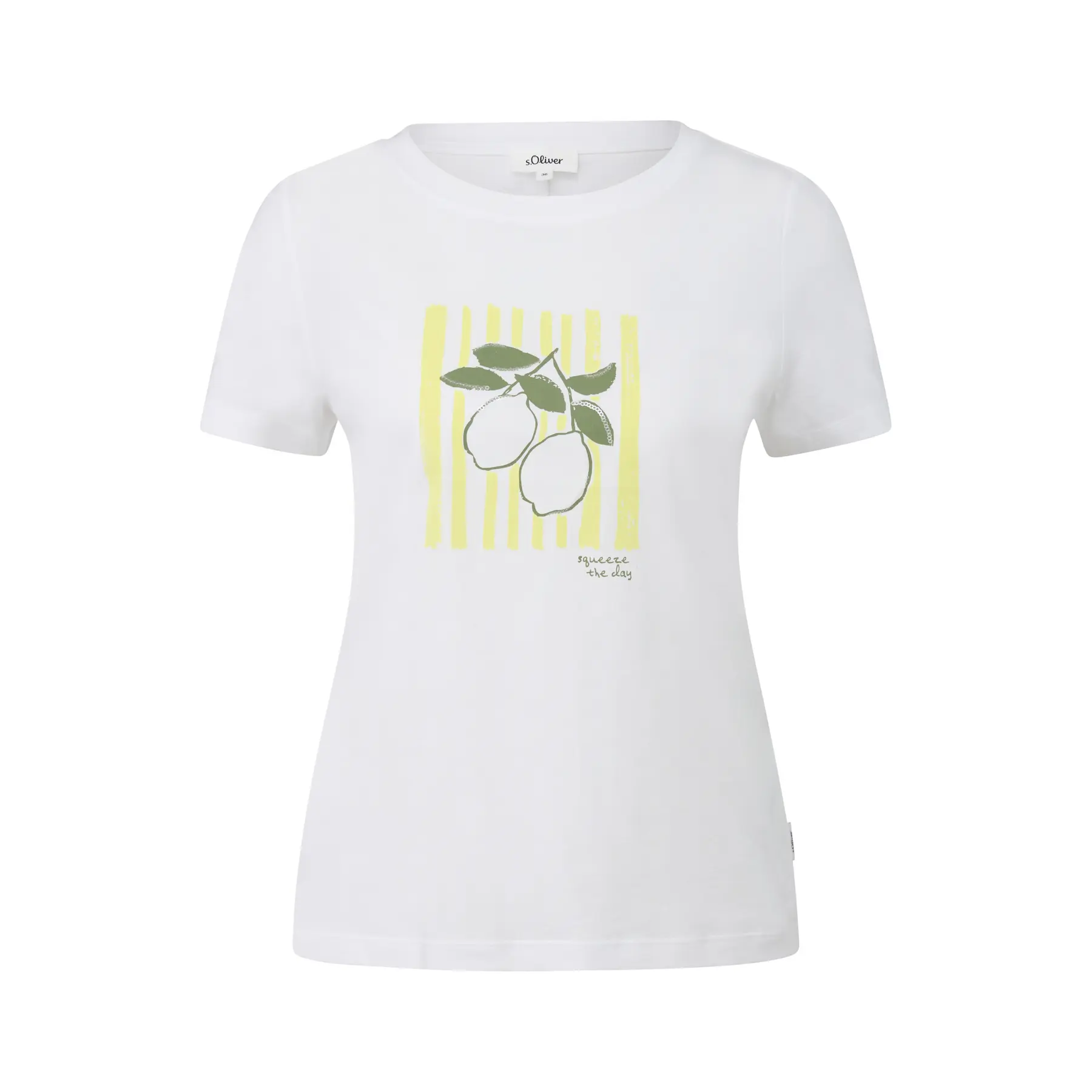 Damen T-Shirt aus Baumwolle mit Frontdruck und dekorativem Steppstich s.Oliver