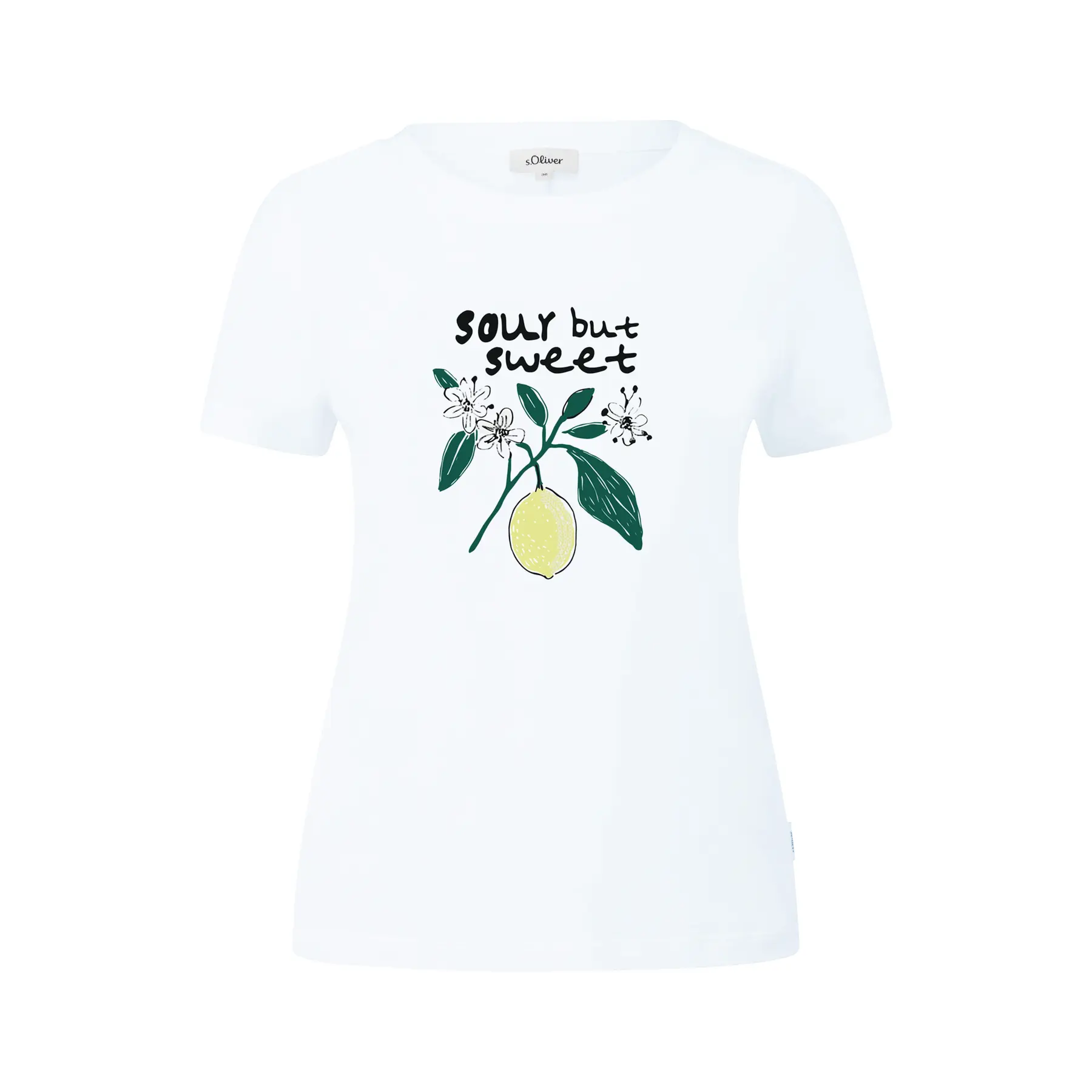 Damen T-Shirt aus Baumwolle mit Frontdruck und dekorativem Steppstich s.Oliver