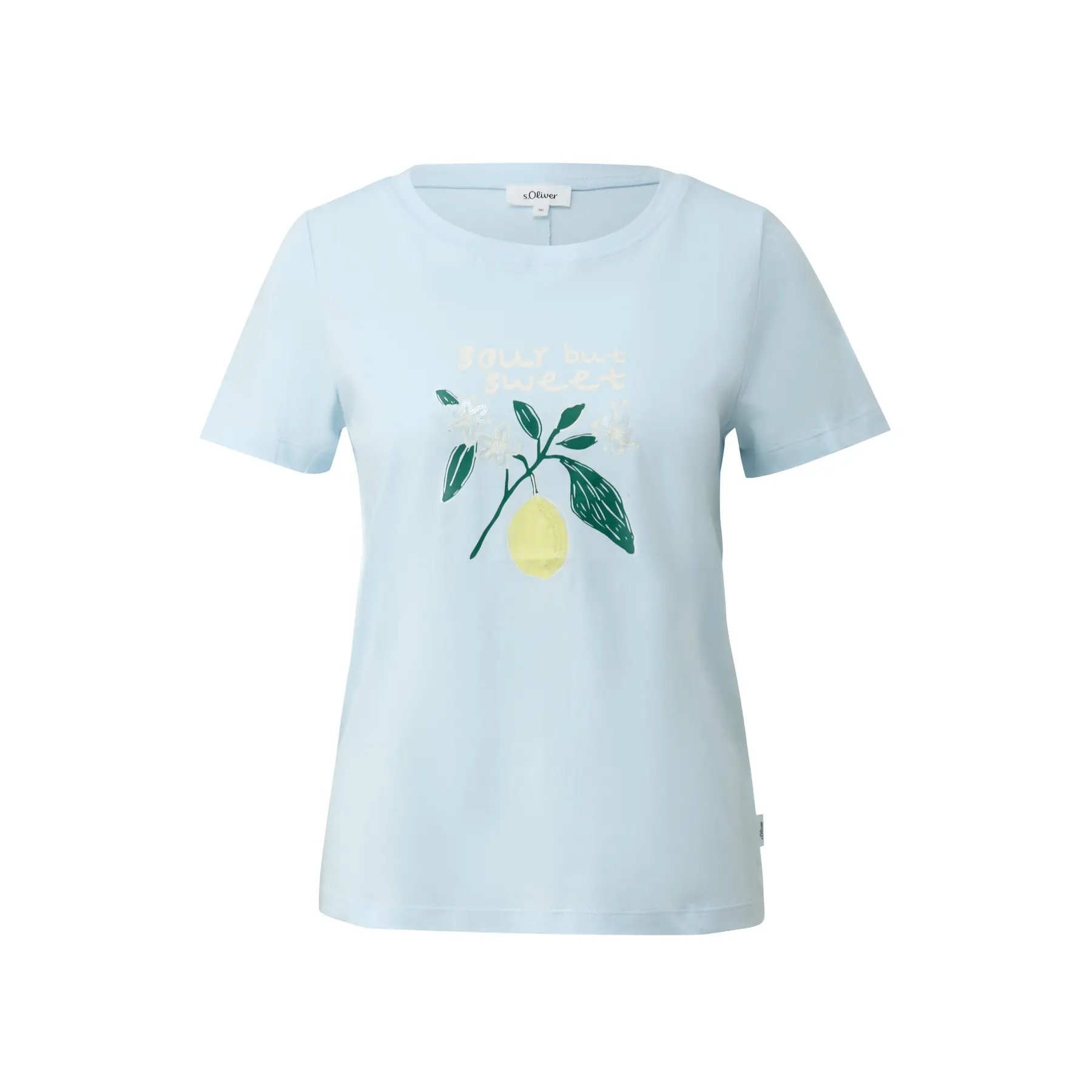 Damen T-Shirt aus Baumwolle mit Frontdruck und dekorativem Steppstich s.Oliver