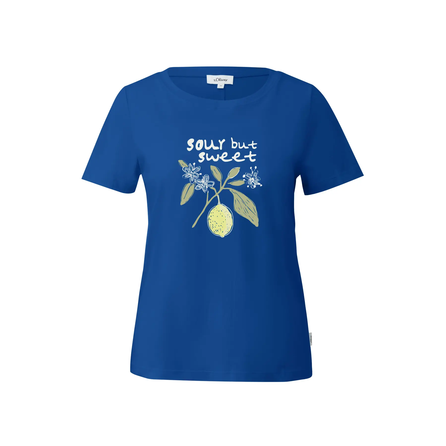 Damen T-Shirt aus Baumwolle mit Frontdruck und dekorativem Steppstich s.Oliver