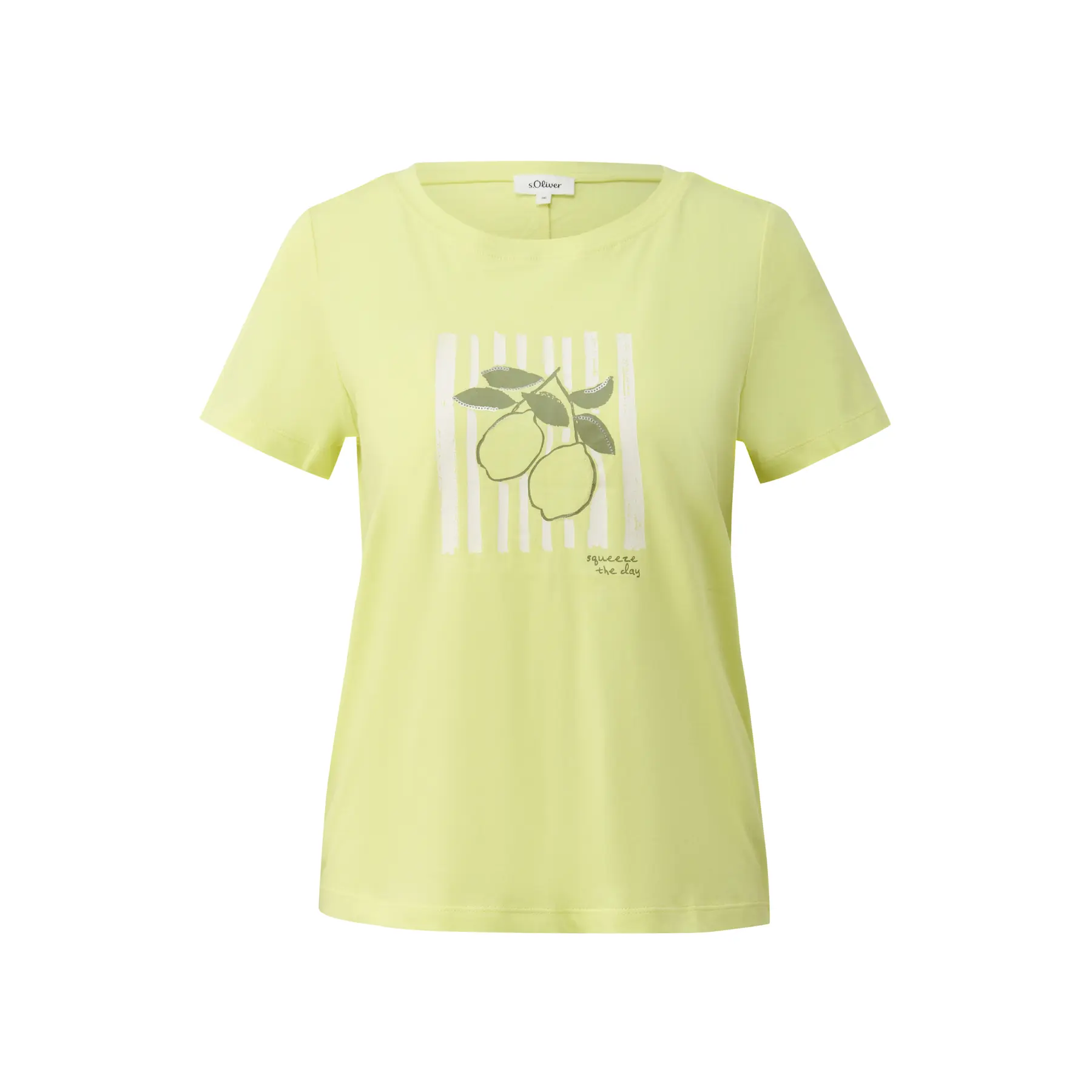 Damen T-Shirt aus Baumwolle mit Frontdruck und dekorativem Steppstich s.Oliver