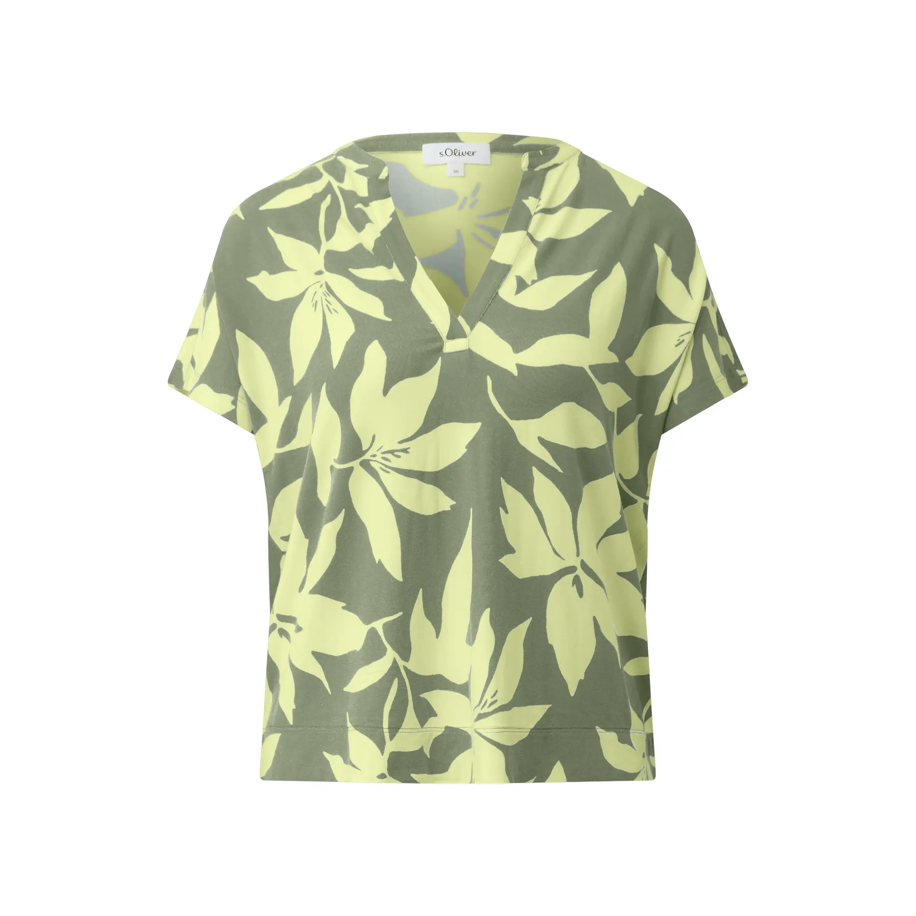Motiv-T-Shirt aus Jersey mit V-Ausschnitt für Damen s.Oliver