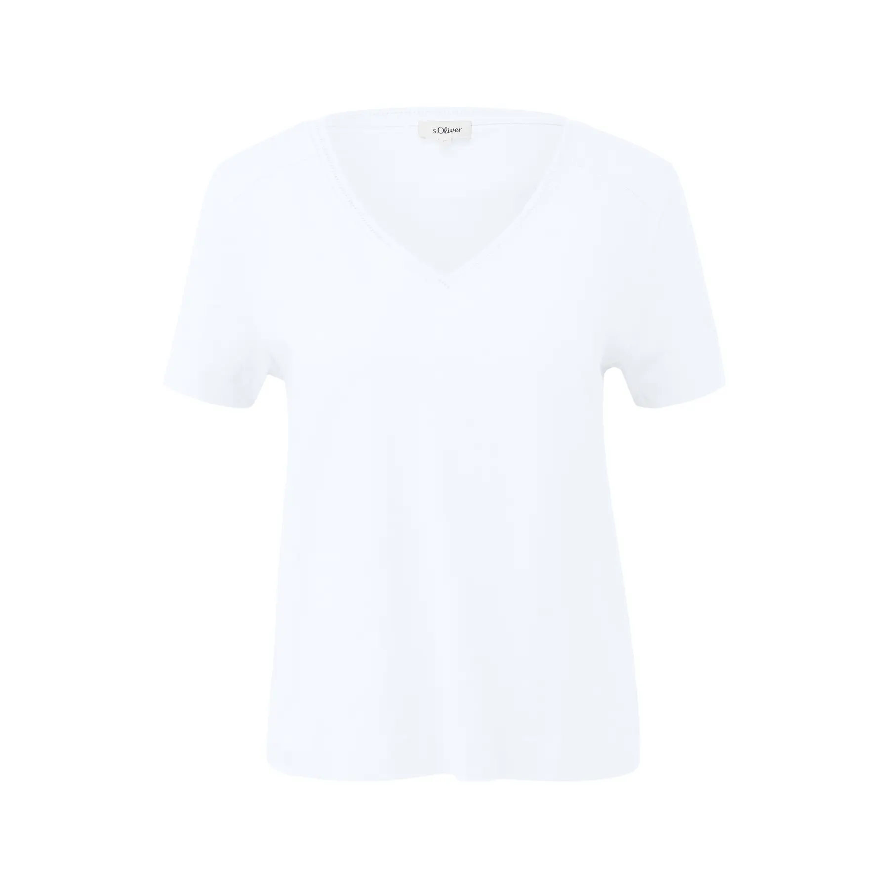 T-shirt morbido in jersey con scollo a V e inserti davanti donna