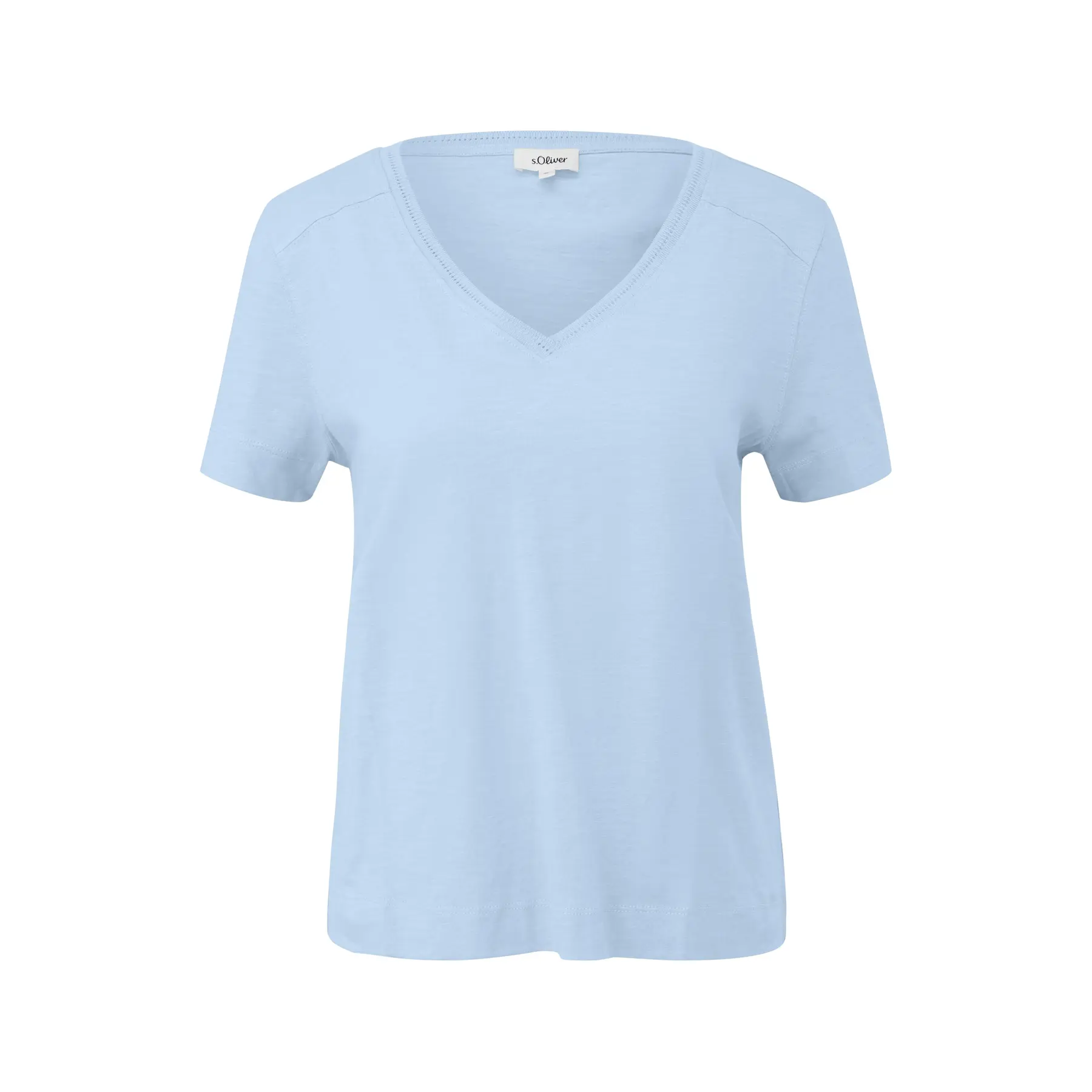Damen T-Shirt aus Jersey mit V-Ausschnitt und Blende vorne s.Oliver