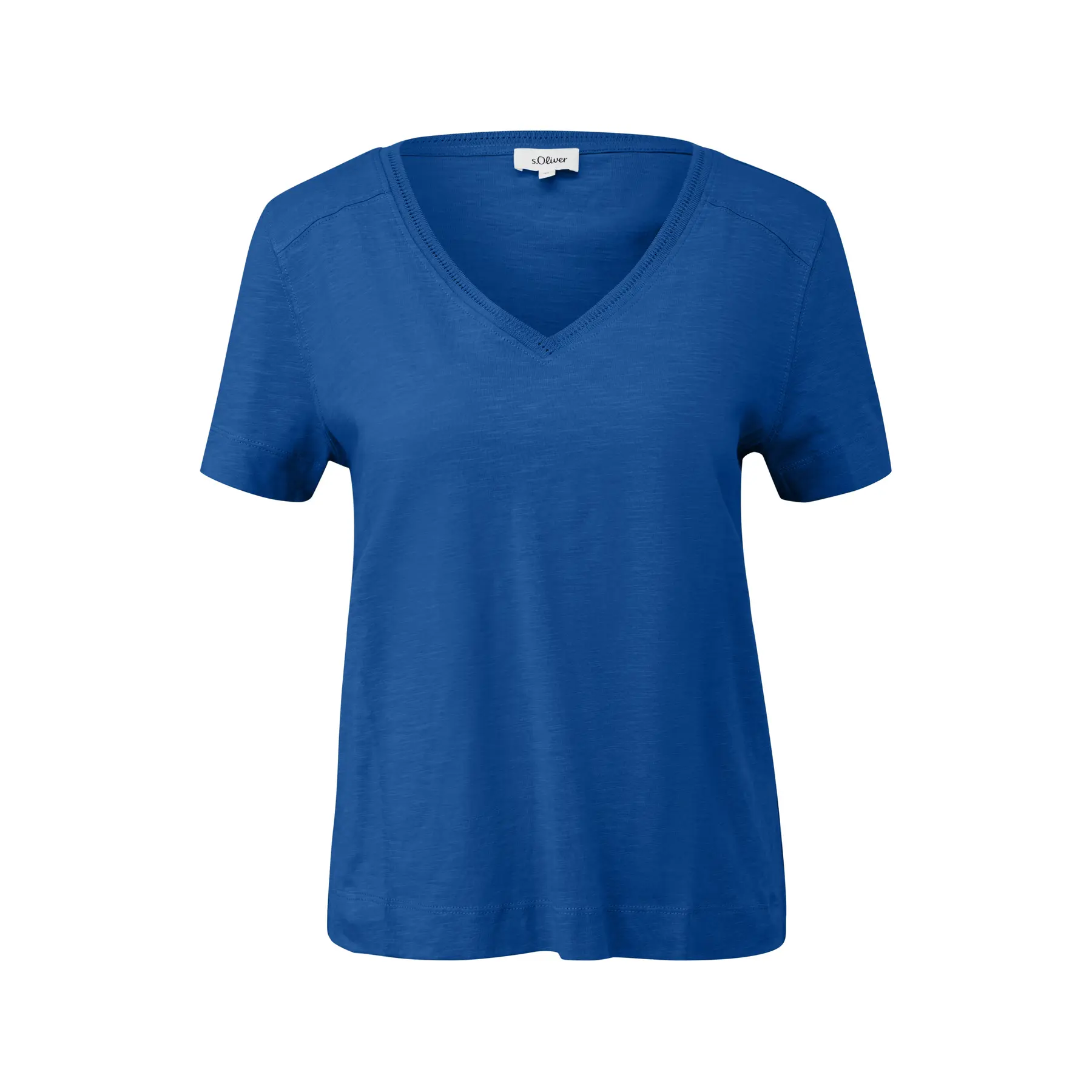 Damen T-Shirt aus Jersey mit V-Ausschnitt und Blende vorne s.Oliver