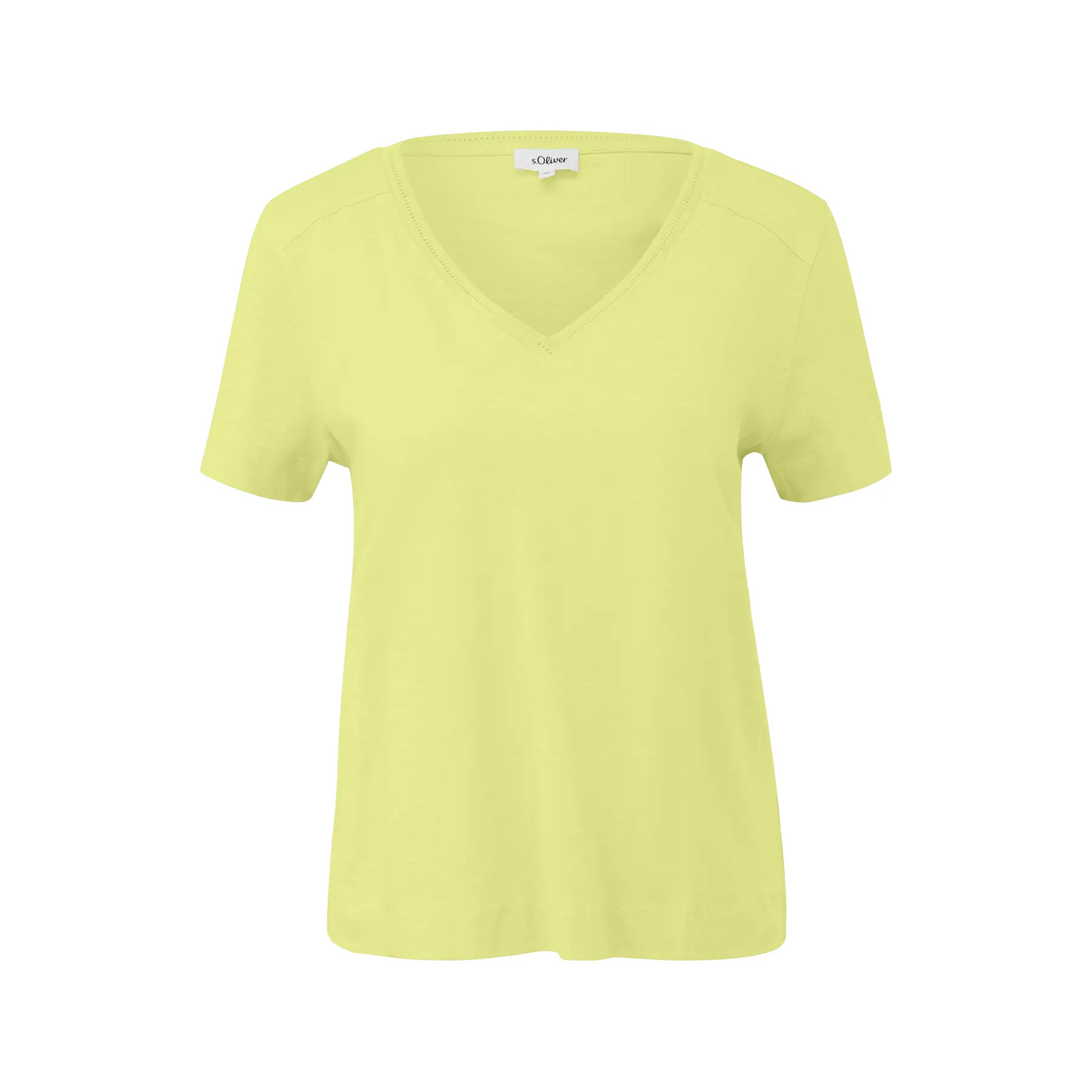 Damen T-Shirt aus Jersey mit V-Ausschnitt und Blende vorne s.Oliver