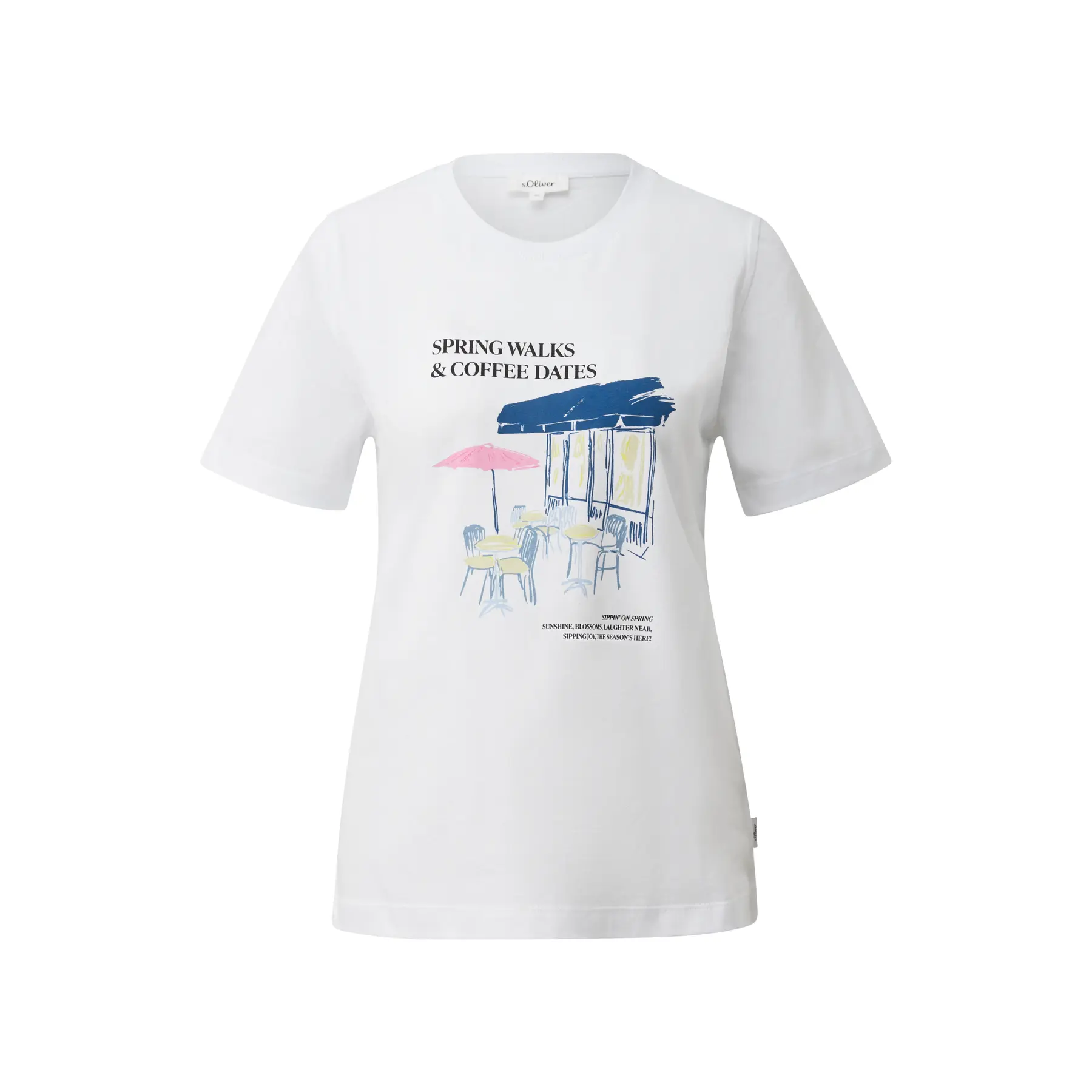 Damen T-Shirt aus Jersey mit Frontdruck und Logo-Detail s.Oliver