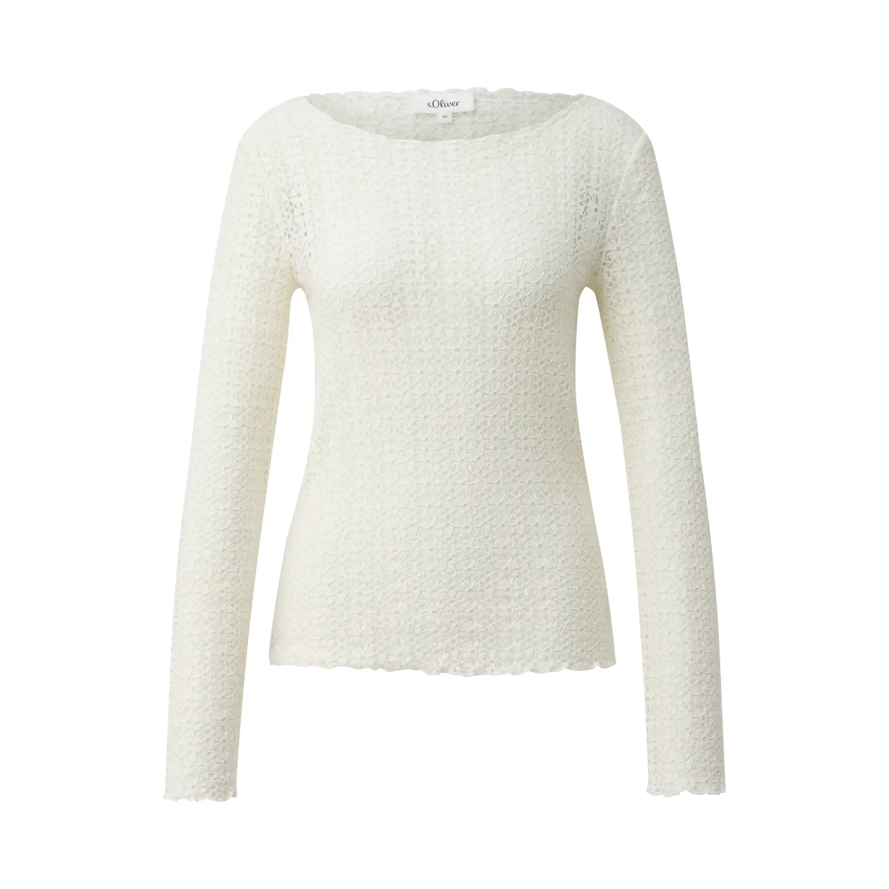 Damen T-Shirt aus strukturiertem Jersey mit Spitzen Details s.Oliver