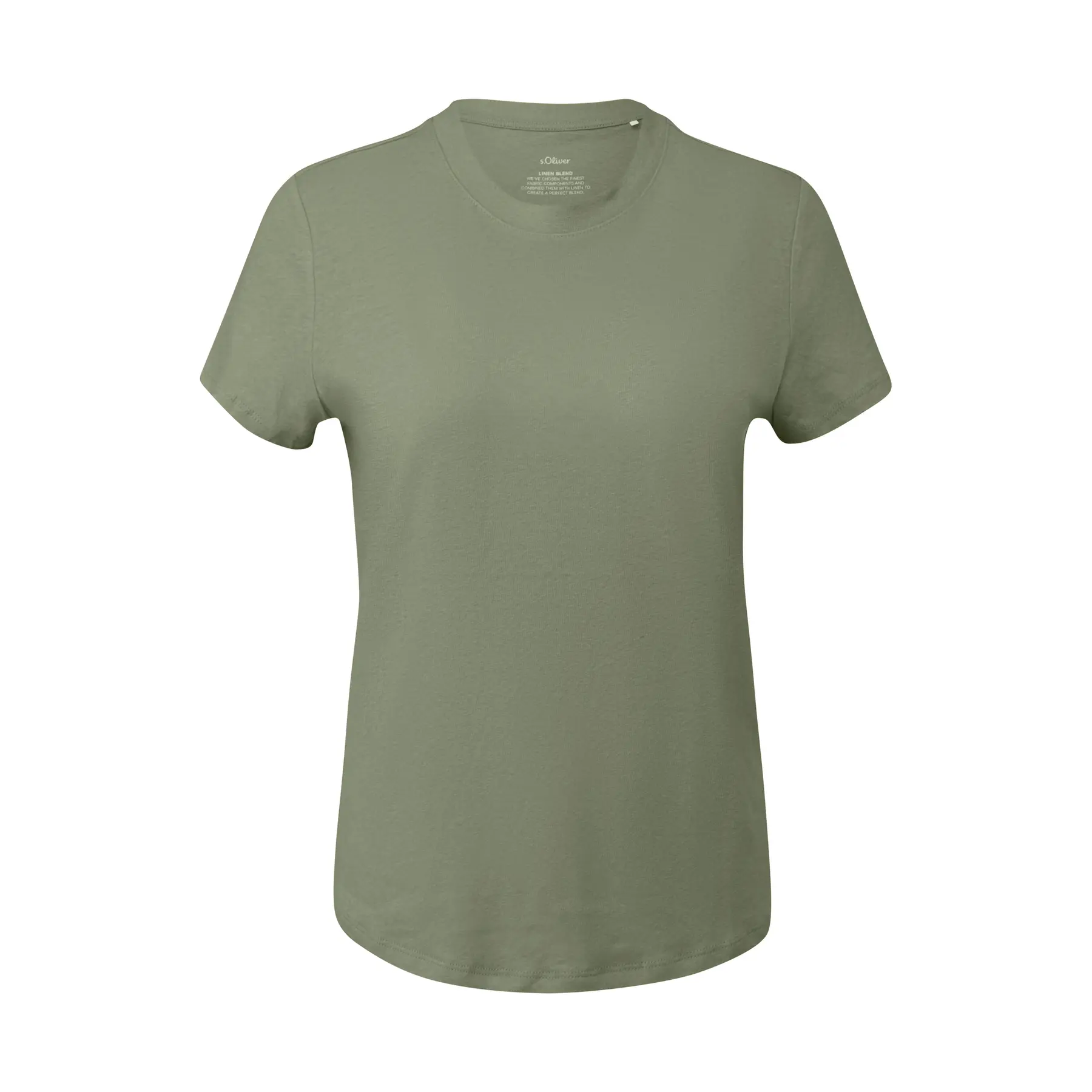 Damen T-Shirt aus gemischter Leinen-Viskose mit Rundhalsausschnitt s.Oliver