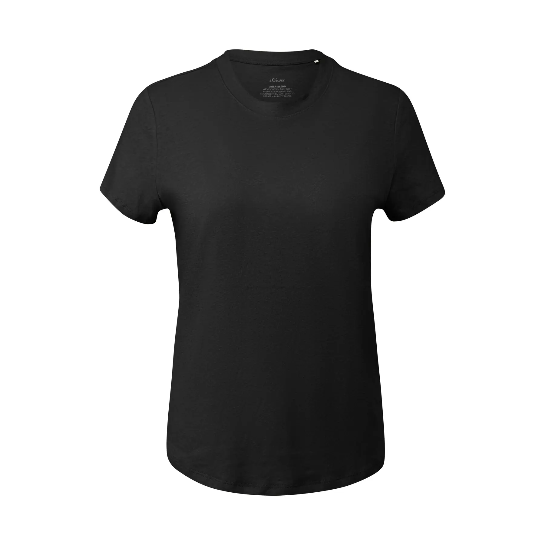 Damen T-Shirt aus gemischter Leinen-Viskose mit Rundhalsausschnitt s.Oliver