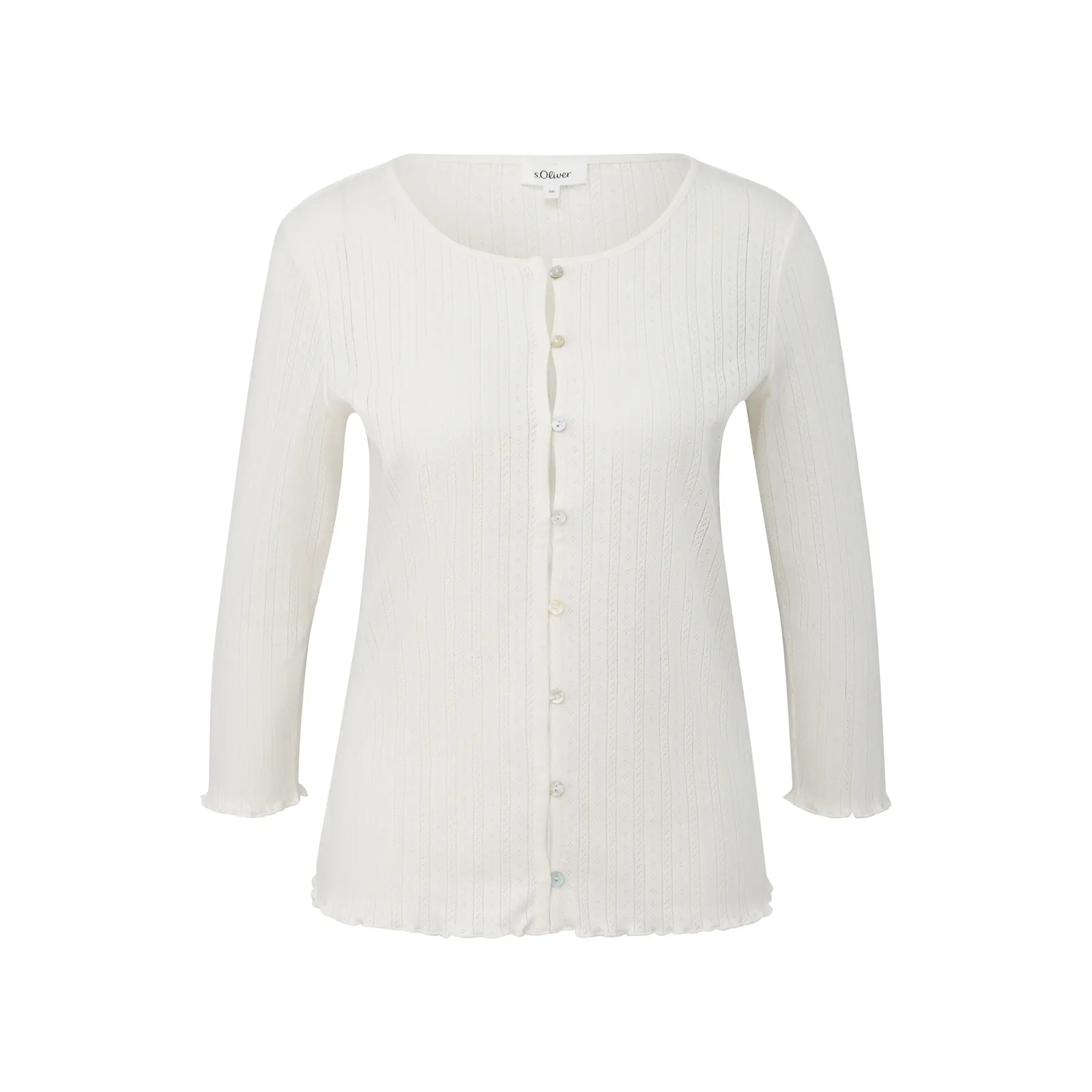 Damen 3/4-Ärmel weiche Lochstrickjacke s.Oliver