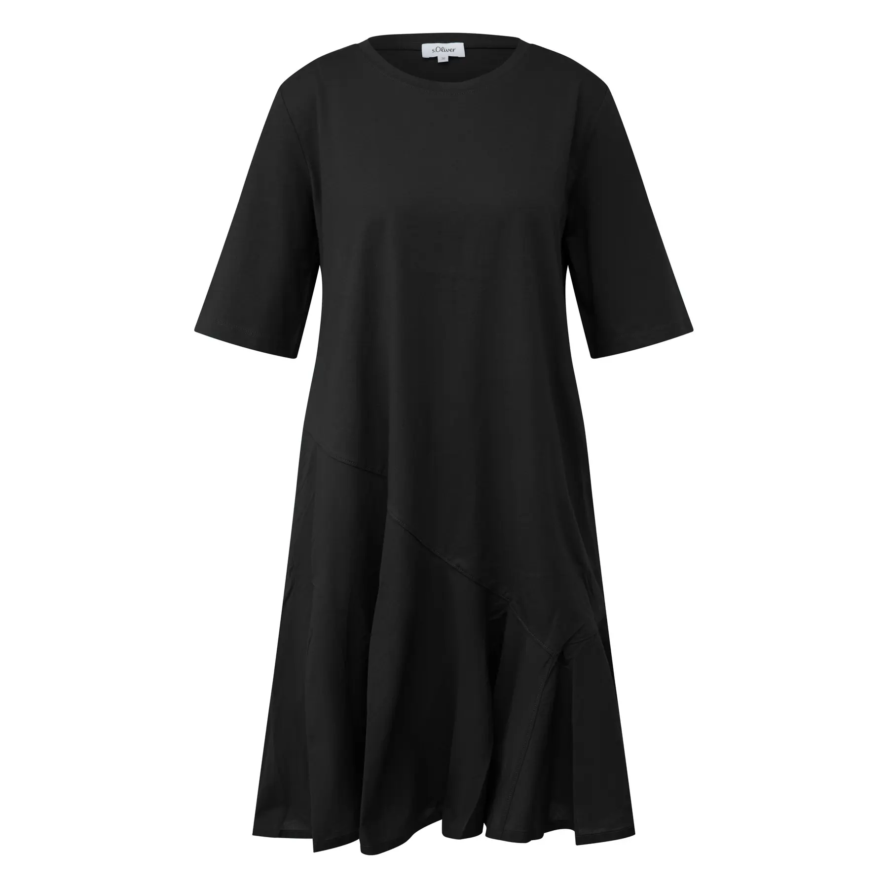 Kleid aus Baumwolle mit Rundhalsausschnitt und Seitentaschen Damen s.Oliver