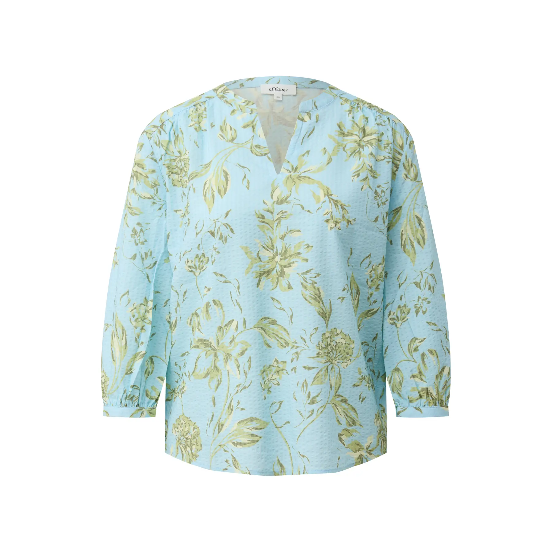 Bluse mit Allover-Print und Raffung Damen s.Oliver