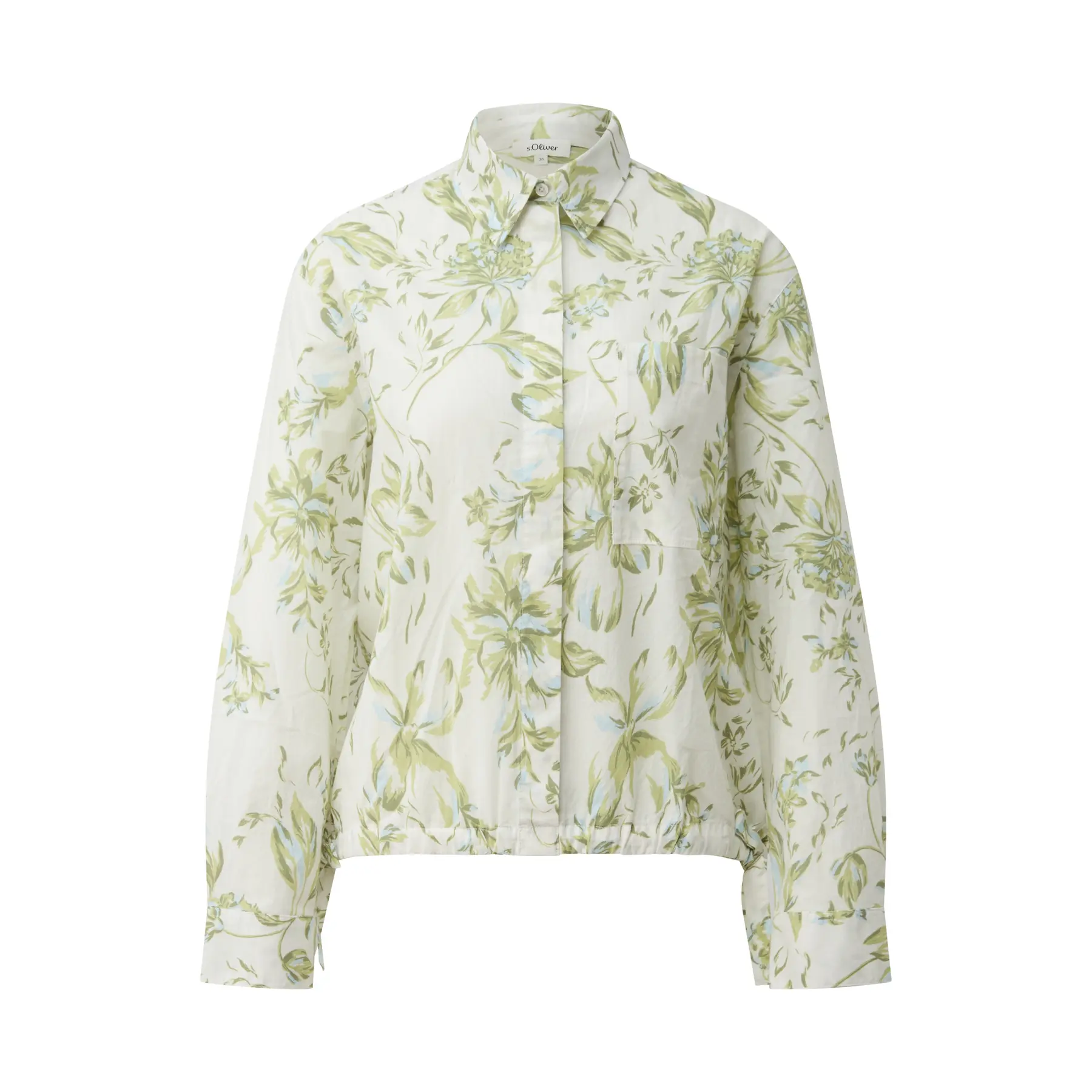 Damenbluse aus Baumwolle mit Allover-Print und aufgesetzten Taschen s.Oliver