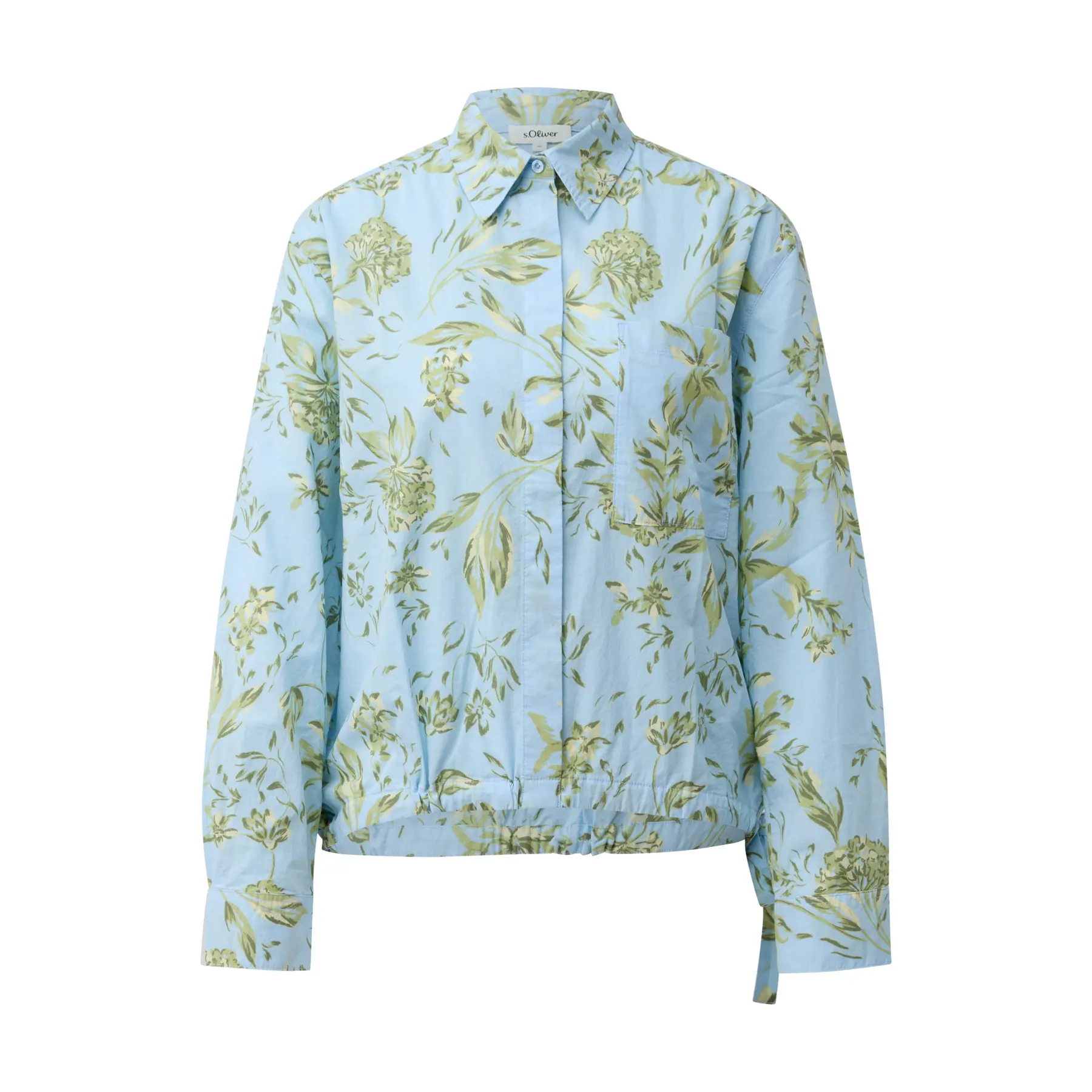Damenbluse aus Baumwolle mit Allover-Print und aufgesetzten Taschen s.Oliver