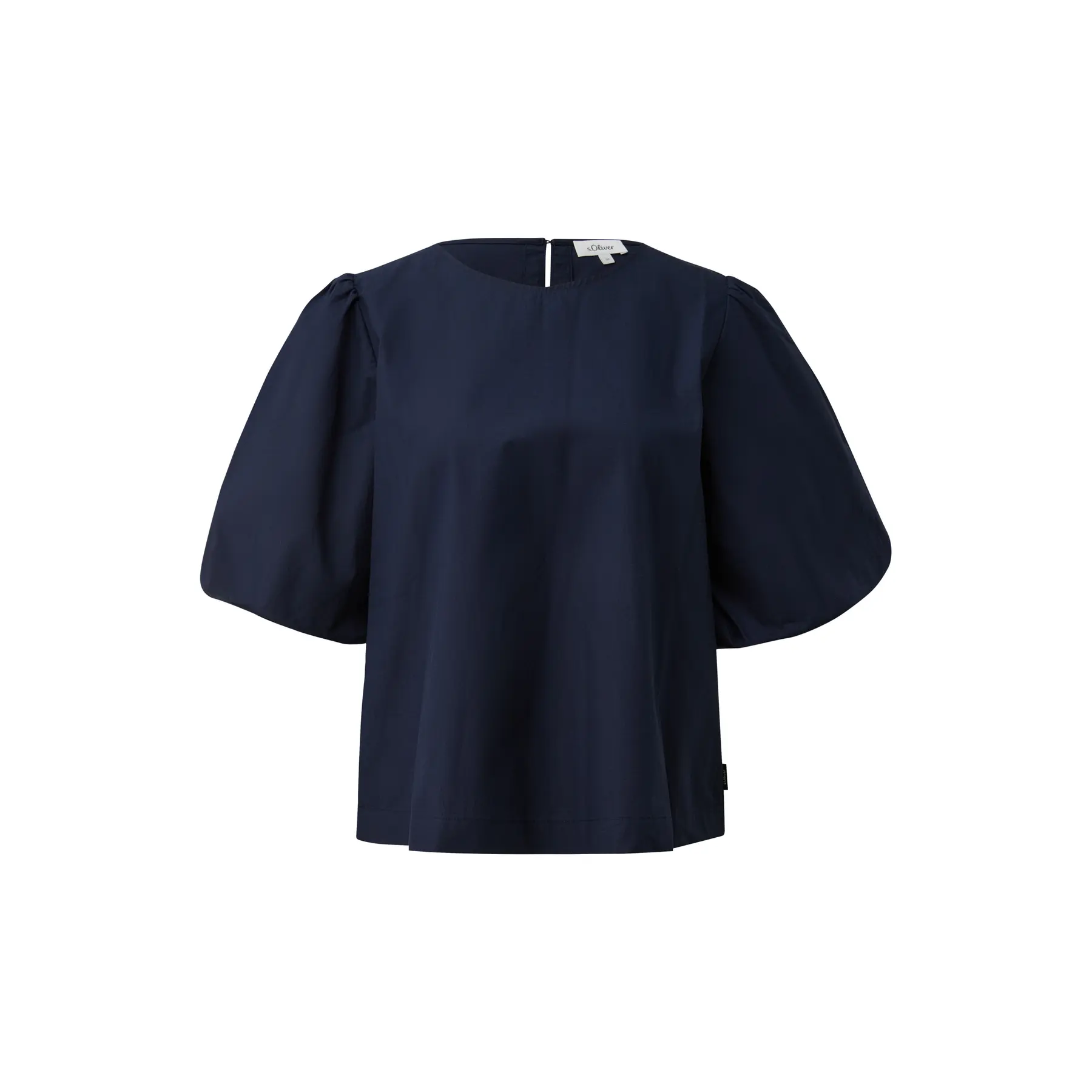 Damen Baumwoll Bluse mit Ballonärmeln und Schlitz im Rücken s.Oliver