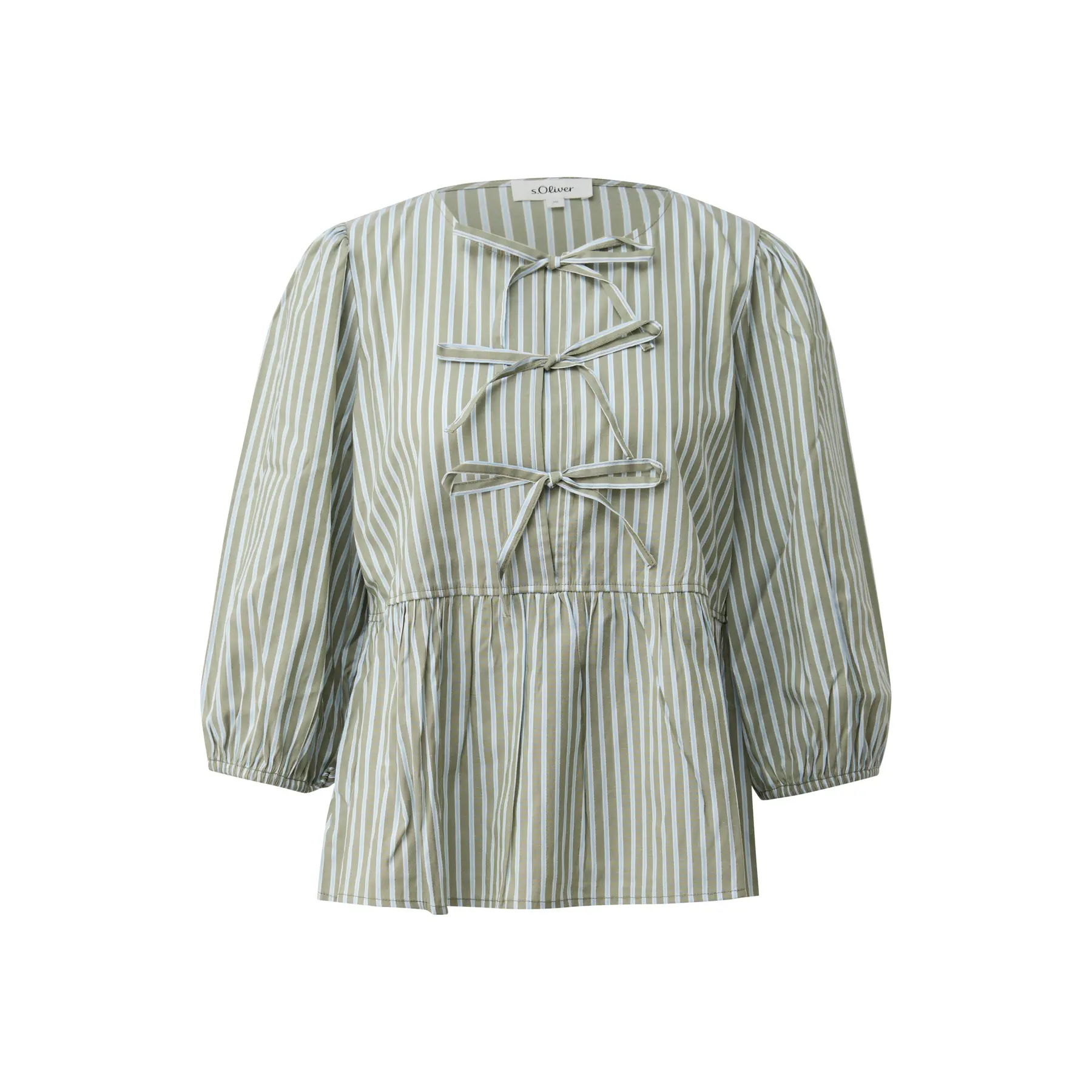 Gestreifte 3/4-Ärmel Bluse mit Rüschen für Damen s.Oliver