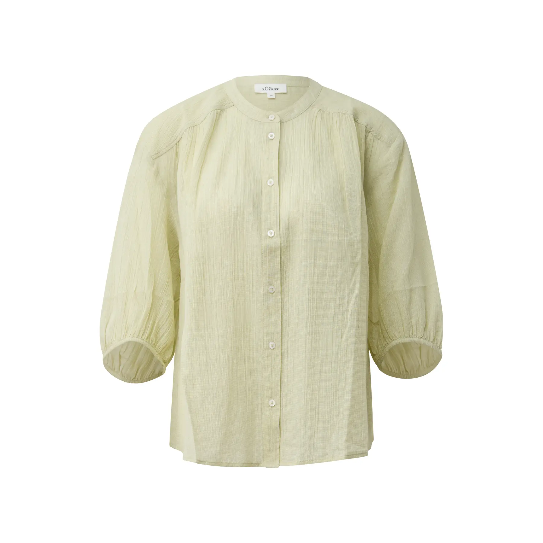 Karo-Cottonbluse mit Stehkragen und 3/4-Ärmeln für Frauen s.Oliver