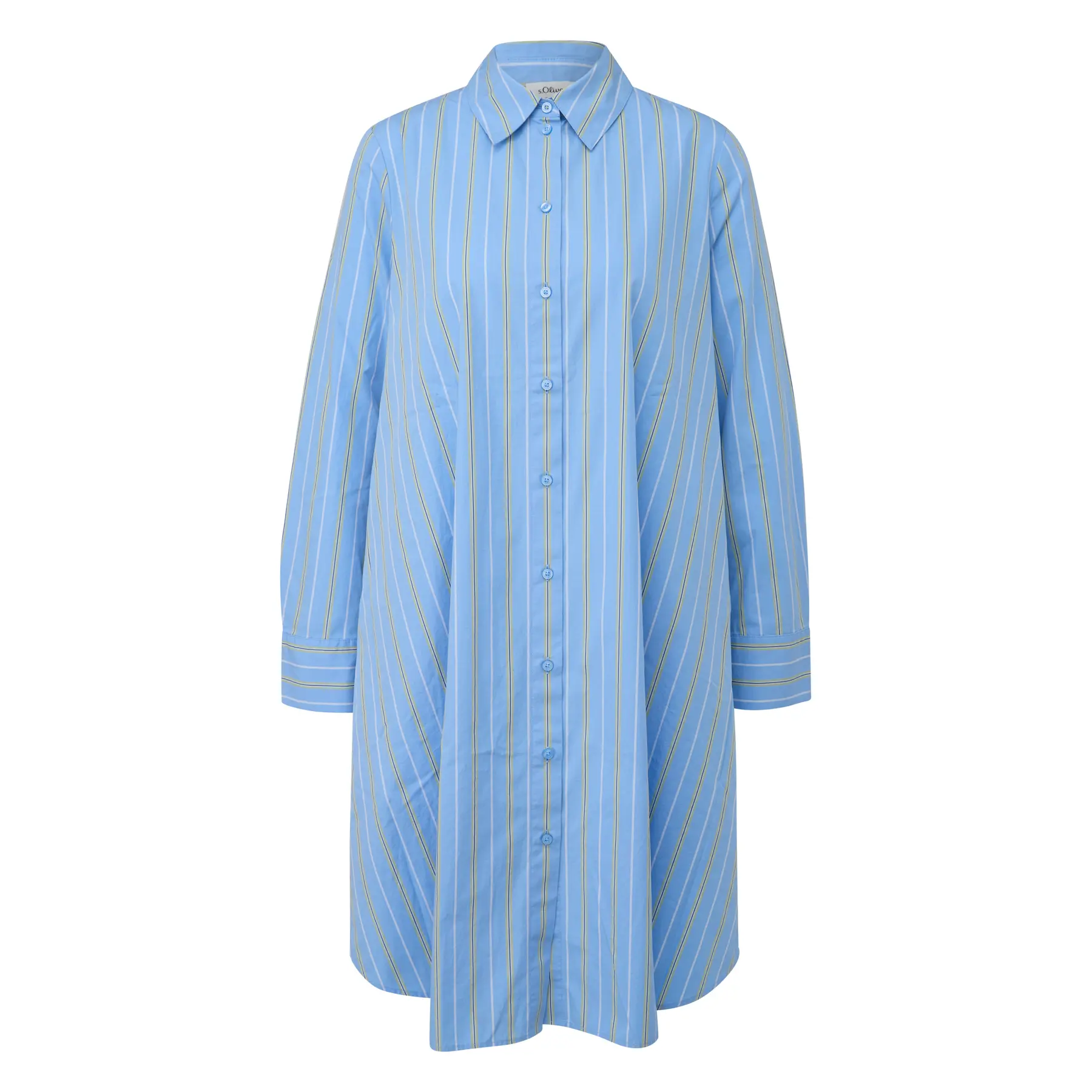 Gestreiftes Baumwollhemdkleid mit Rüschen, lässiger Schnitt Damen s.Oliver