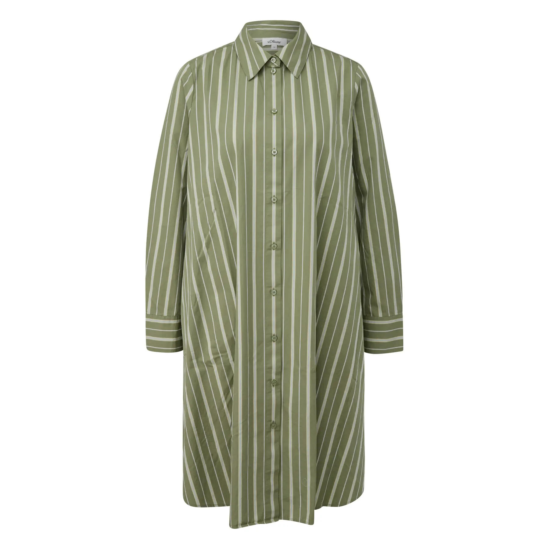 Gestreiftes Baumwollhemdkleid mit Rüschen, lässiger Schnitt Damen s.Oliver