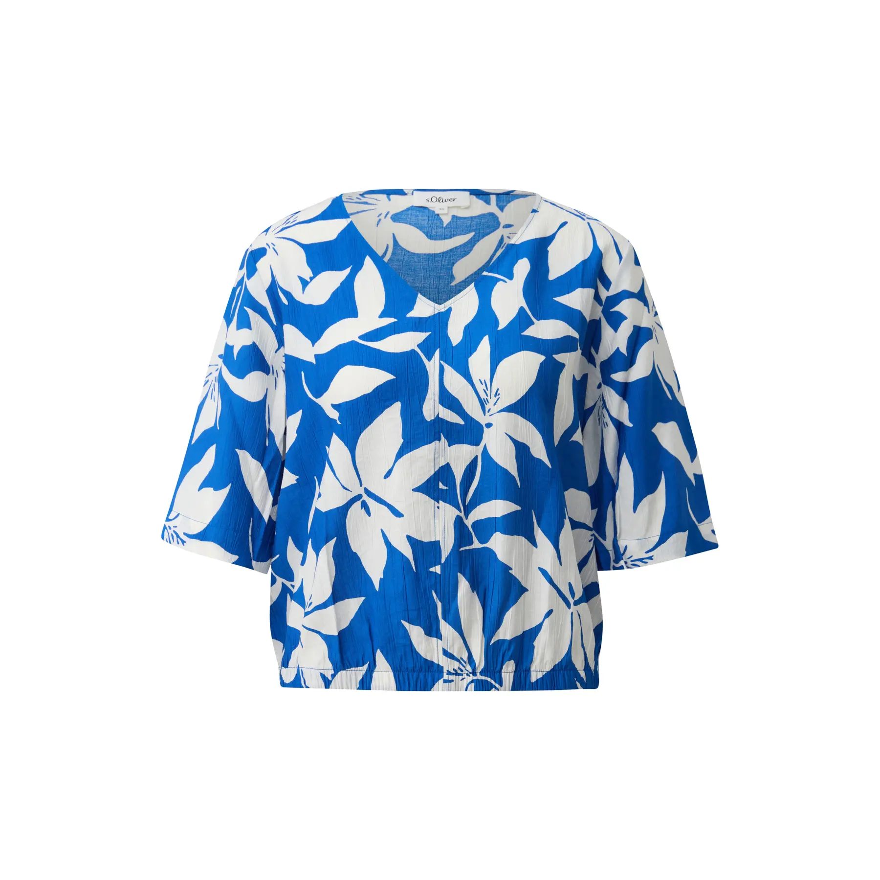 Strukturierte Bluse mit V-Ausschnitt und Rüschen Damen s.Oliver