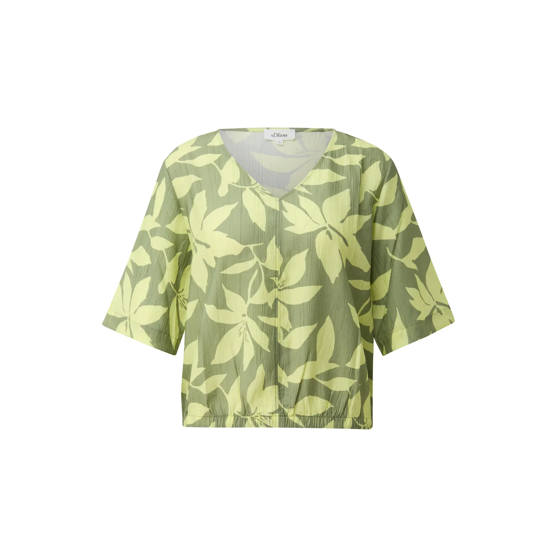 Strukturierte Bluse mit V-Ausschnitt und Rüschen Damen s.Oliver