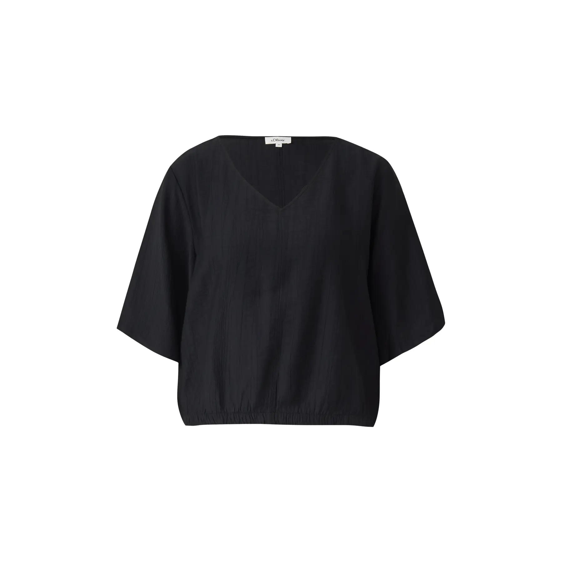 Strukturierte Bluse mit V-Ausschnitt und Rüschen Damen s.Oliver