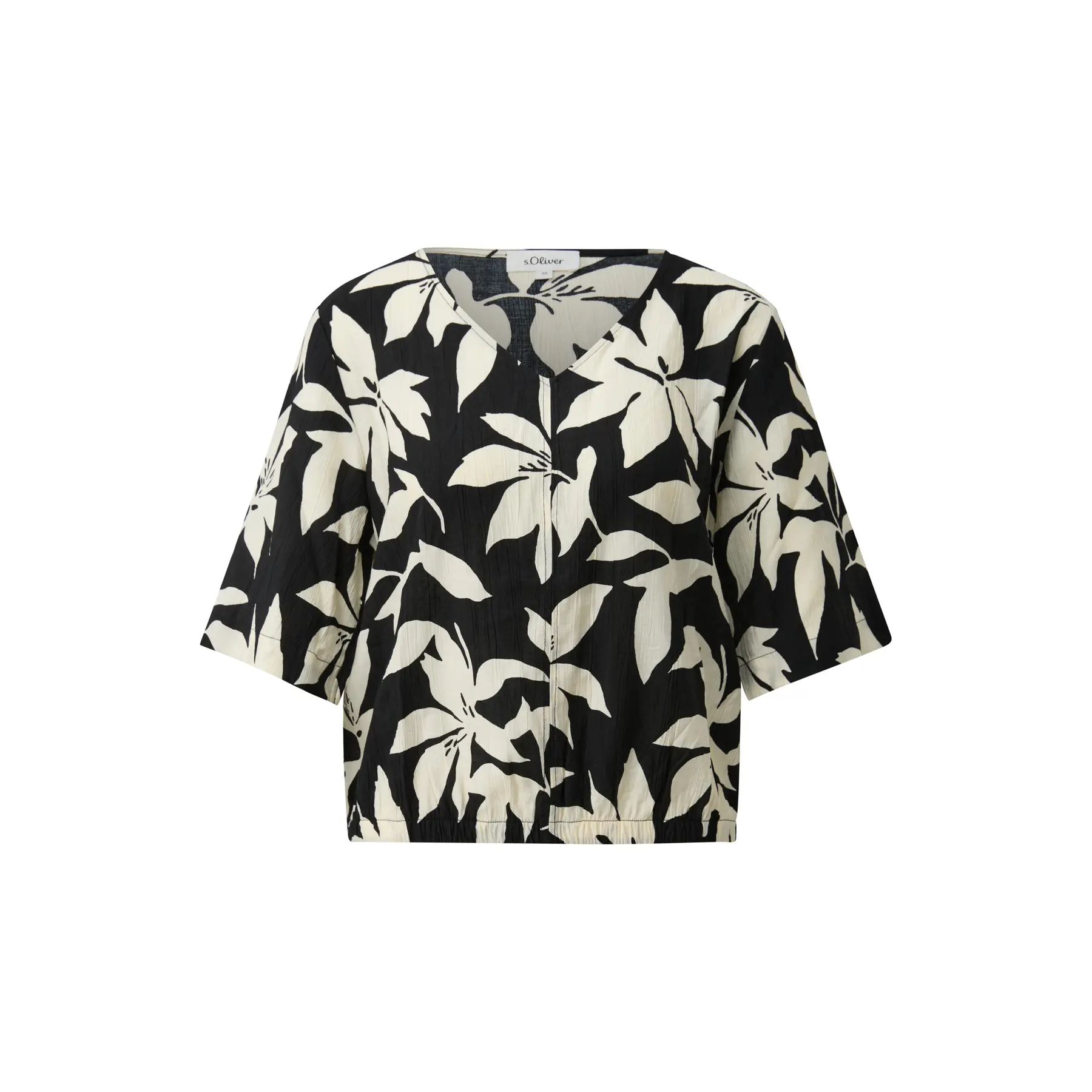 Strukturierte Bluse mit V-Ausschnitt und Rüschen Damen s.Oliver