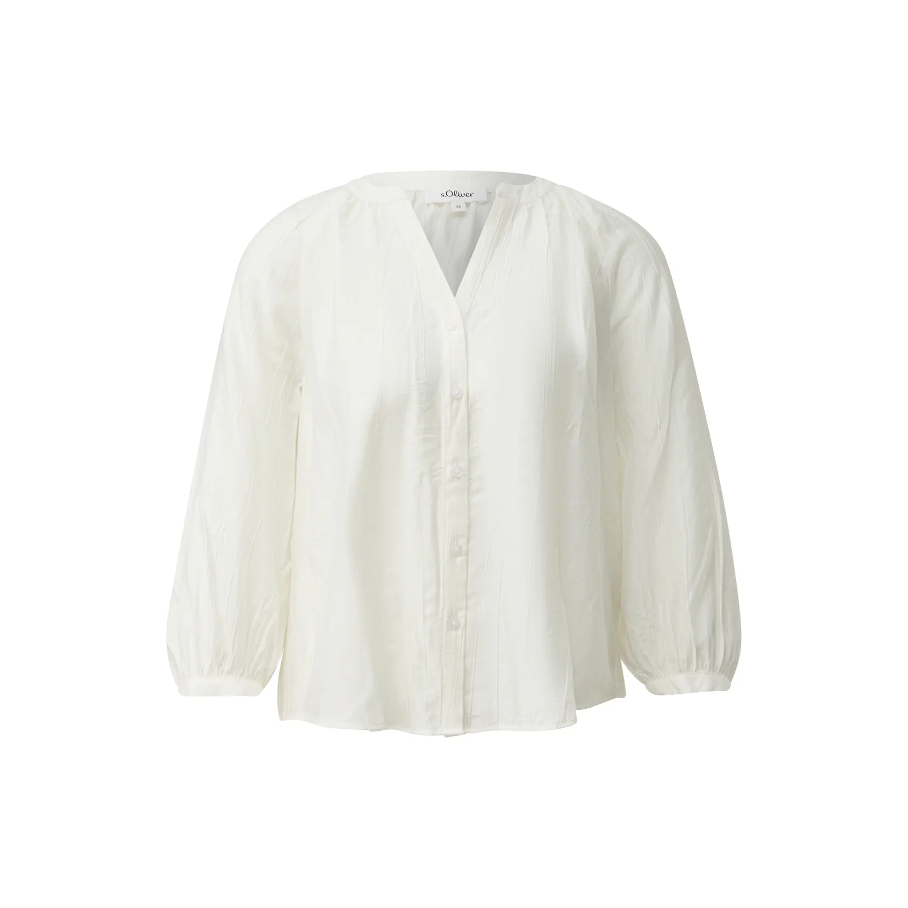 Strukturierte Viskosebluse mit Rüschen und 3/4 Raglanärmeln Damen s.Oliver
