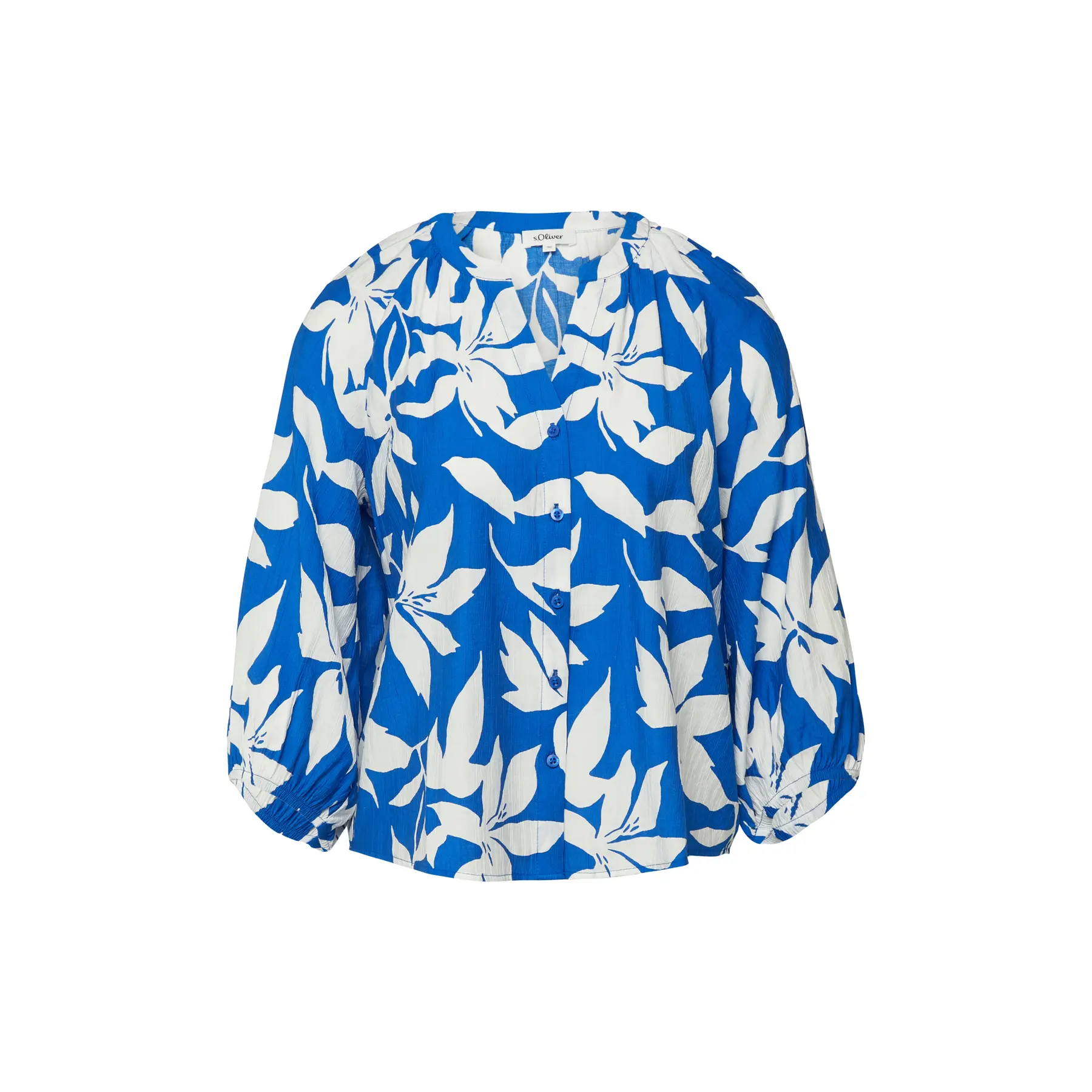Strukturierte Viskosebluse mit Rüschen und 3/4 Raglanärmeln Damen s.Oliver