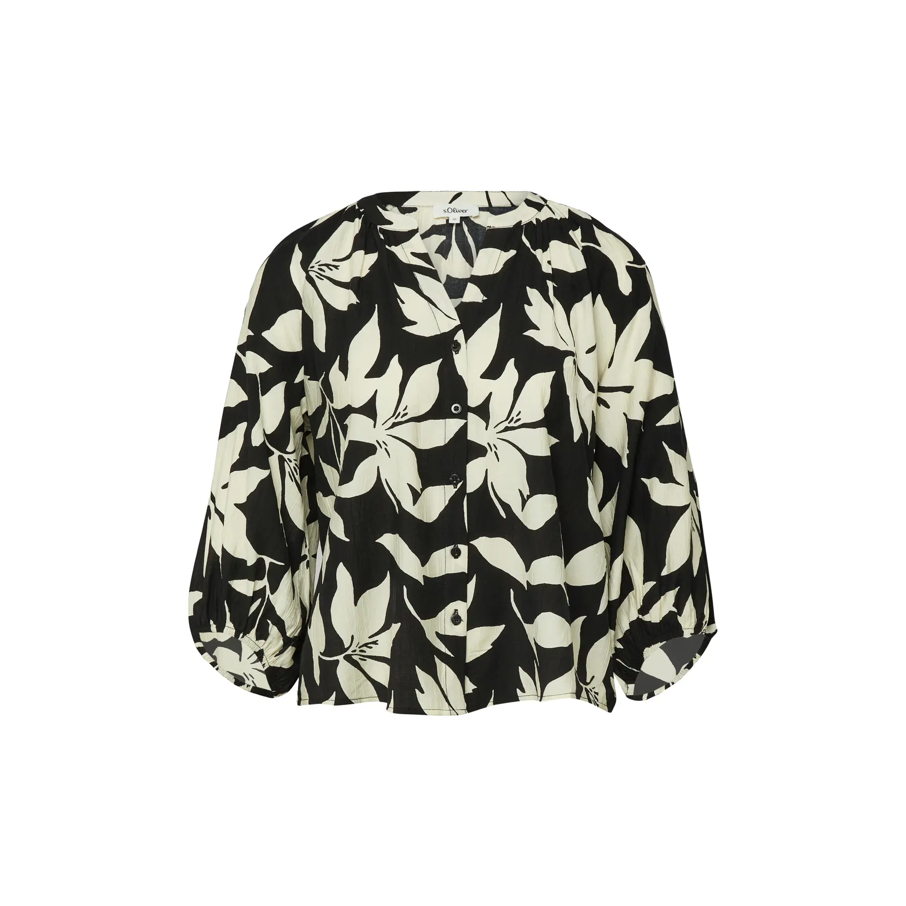 Strukturierte Viskosebluse mit Rüschen und 3/4 Raglanärmeln Damen s.Oliver