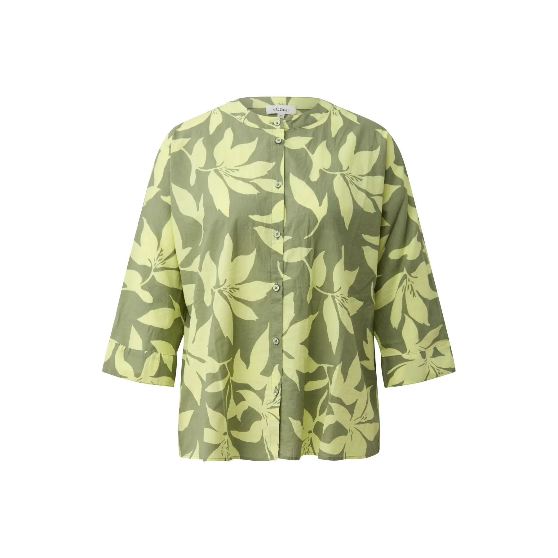 Damen Bluse aus Baumwolle mit Allover-Print und Fledermausärmeln s.Oliver