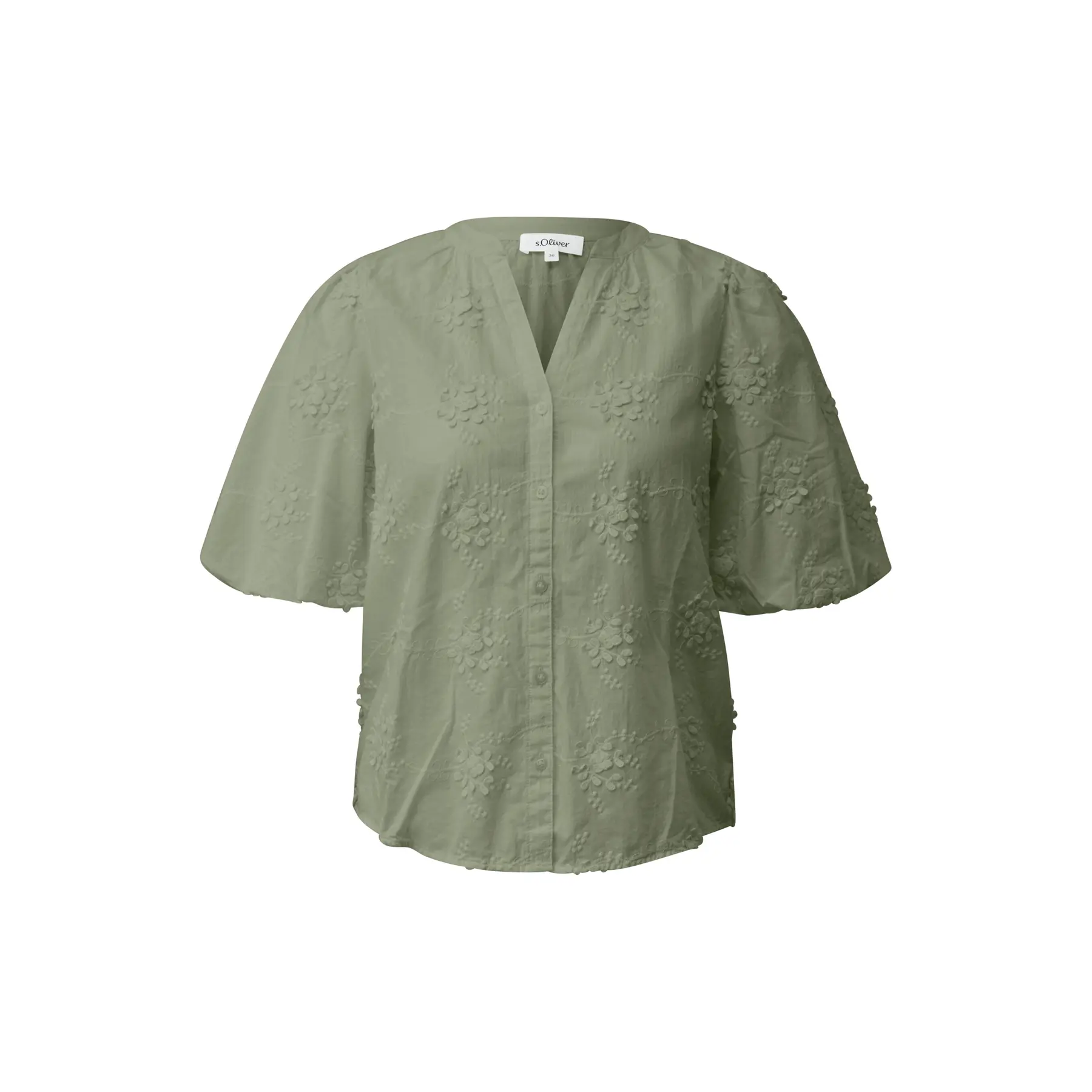 Raffinierte Baumwollbluse mit Ballonärmeln und Knopfleiste Damen s.Oliver