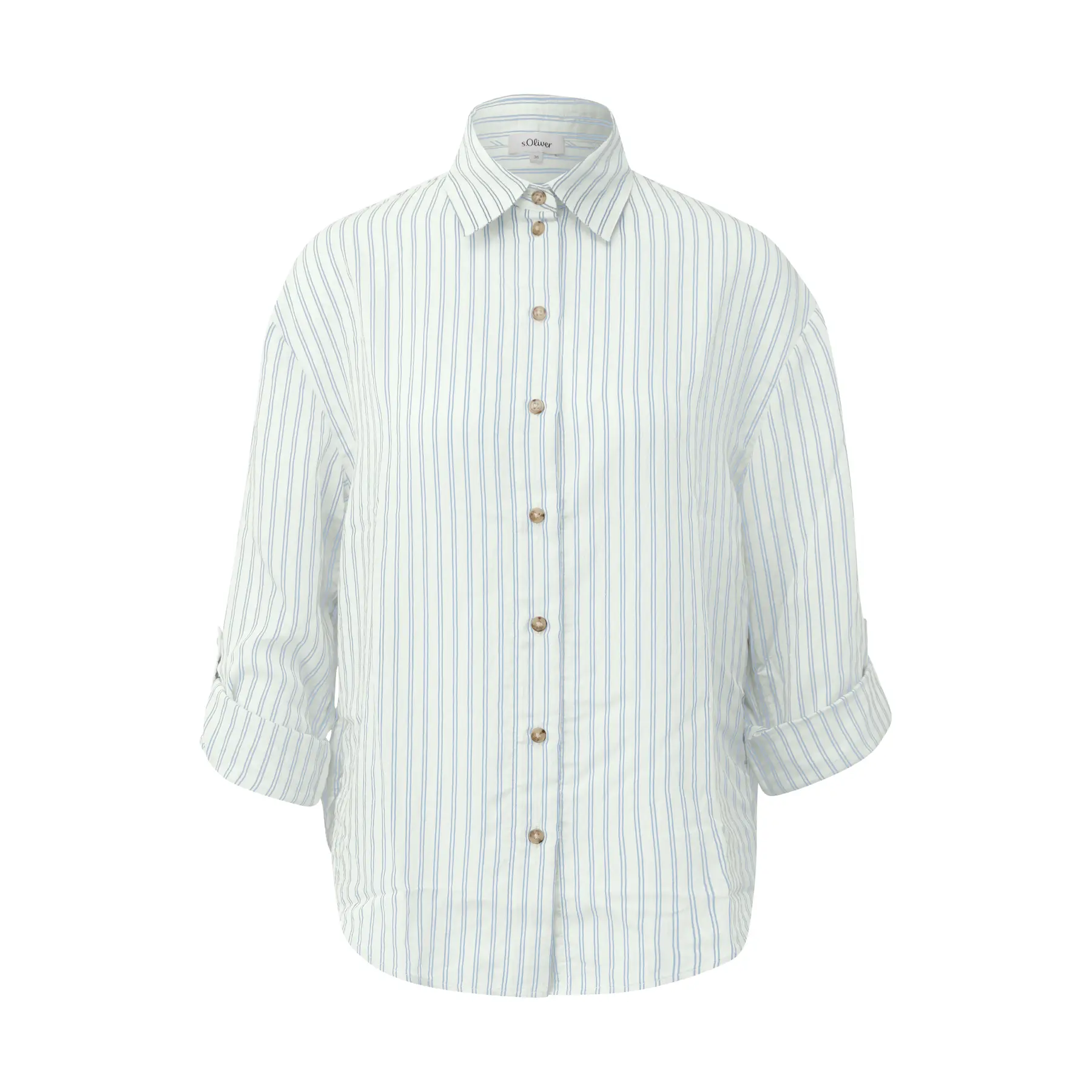 Viskosebluse mit Kragen und fallenden Schultern für Damen s.Oliver