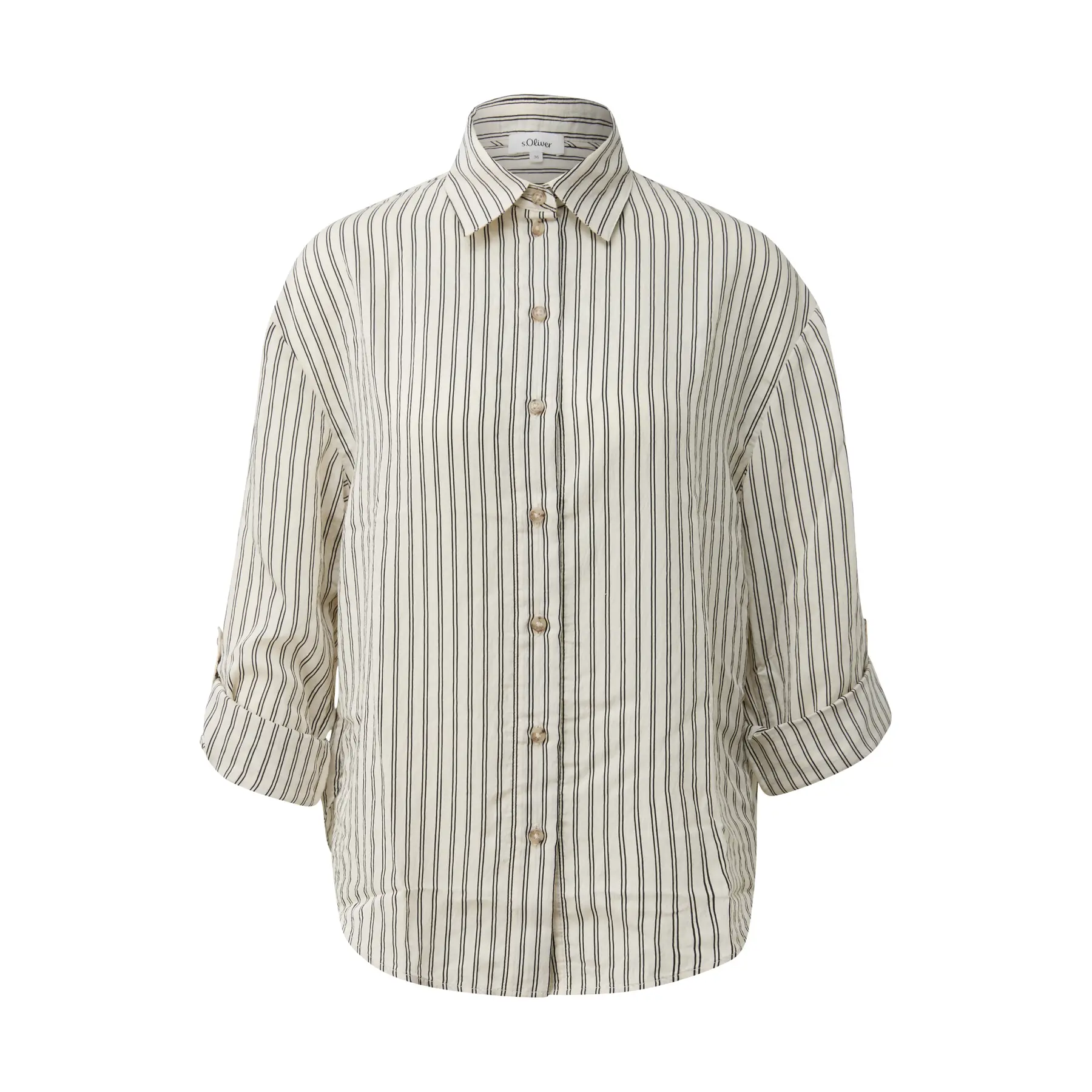 Viskosebluse mit Kragen und fallenden Schultern für Damen s.Oliver