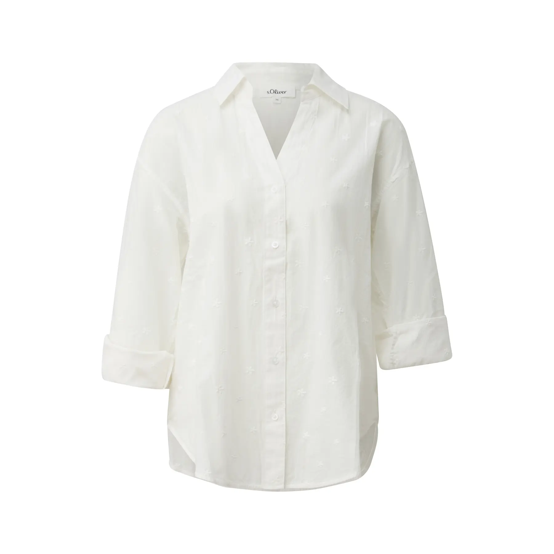 Bluse aus Baumwolle mit Raffung und Stickerei Damen s.Oliver